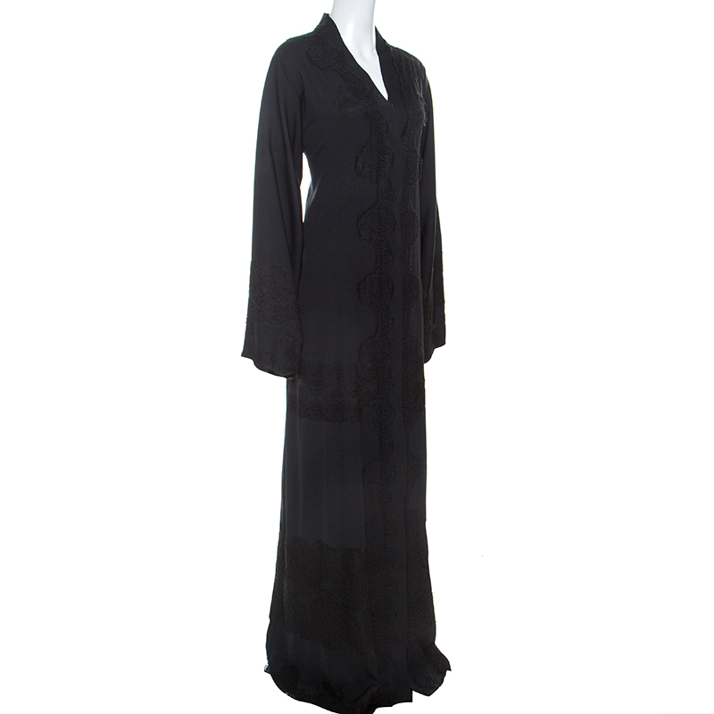 

Dolce and Gabbana Black Silk Lace Detail Abaya