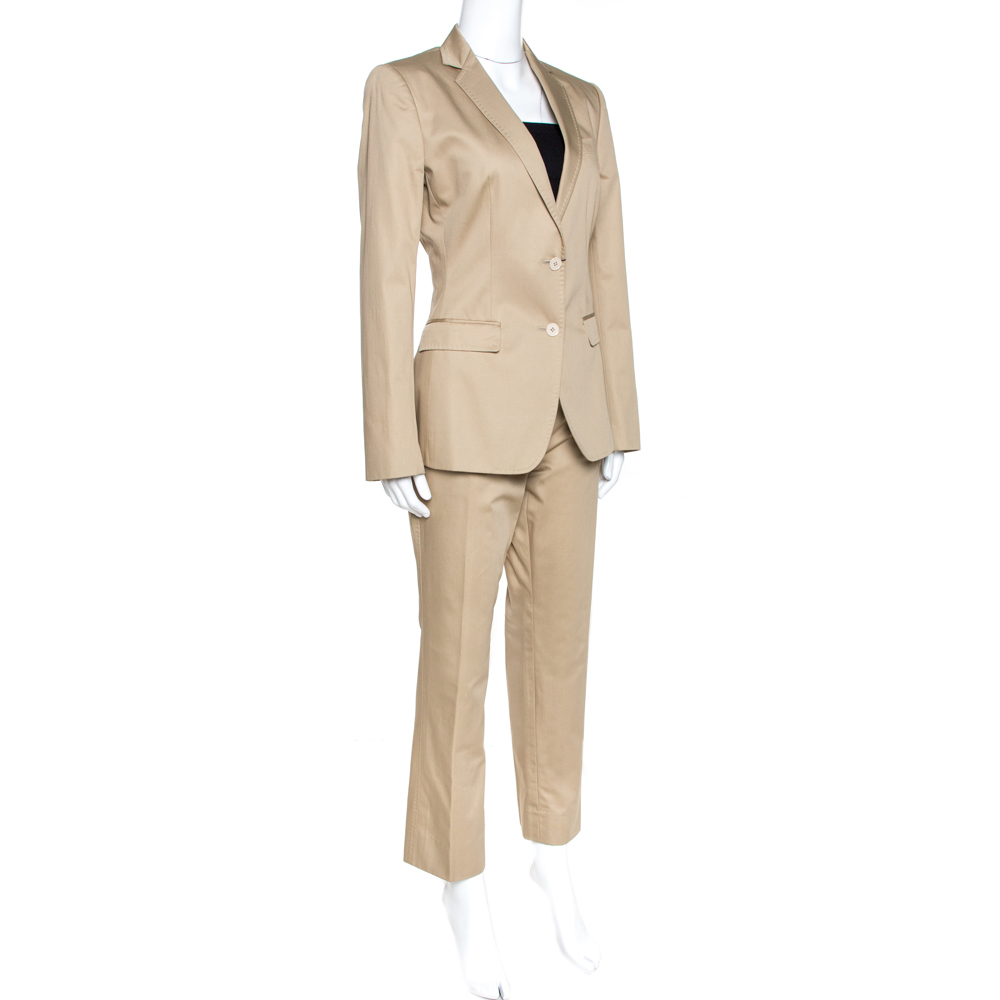 

Dolce & Gabbana Beige Cotton Tailored Pant Suit