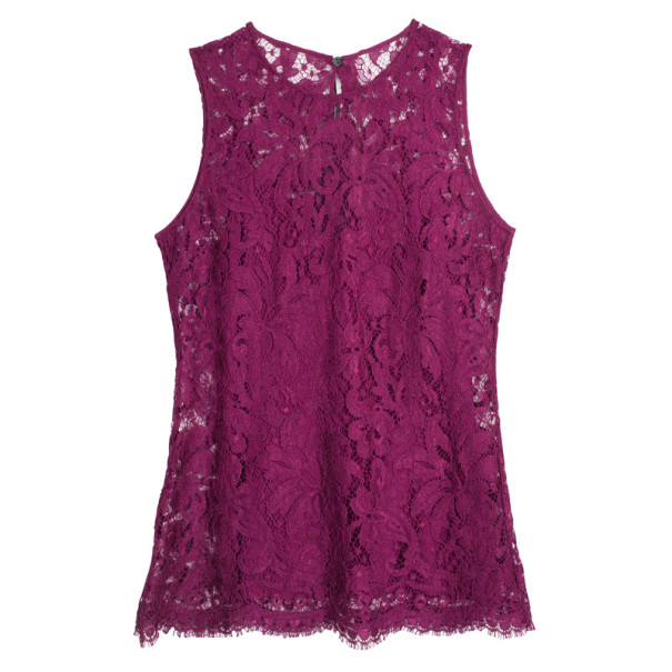 مملوكة مسبقًا Dolce and Gabbana Fuschia Lace Top M