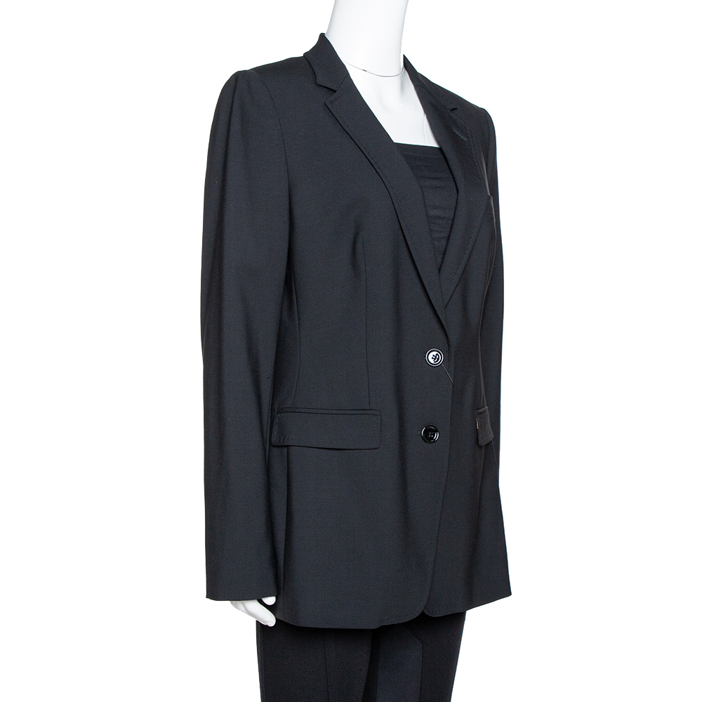 

Dolce & Gabbana Black Stretch Wool Tailored Blazer