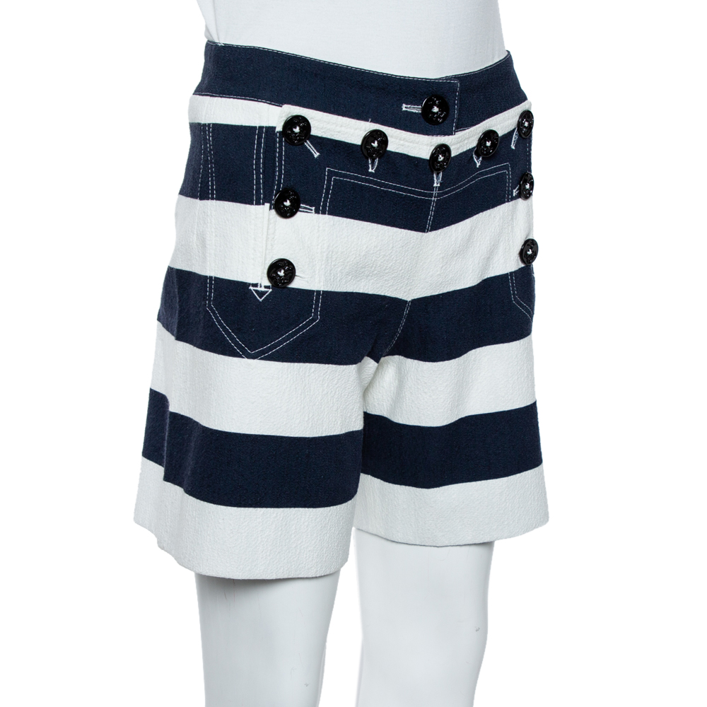 

Dolce & Gabbana Blue/White Cotton Blend Stripe Short