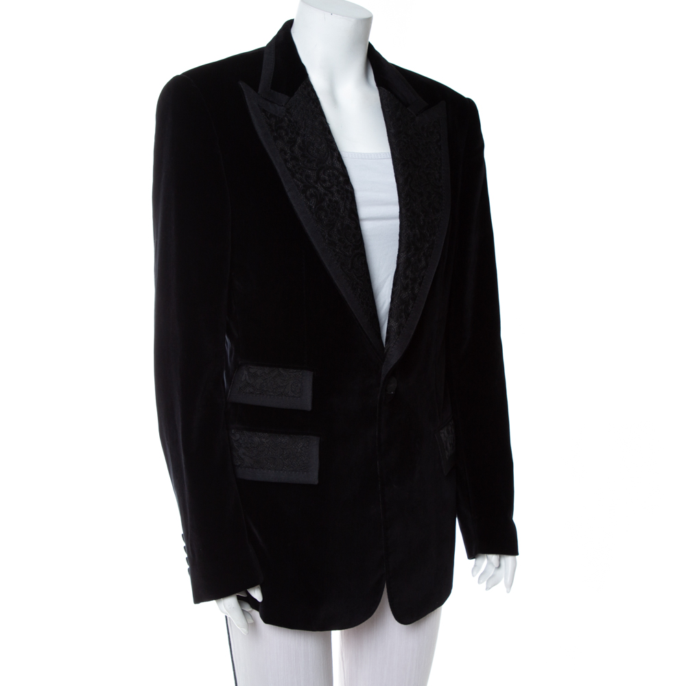 

Dolce & Gabbana Black Velvet Casino Tuxedo Jacket