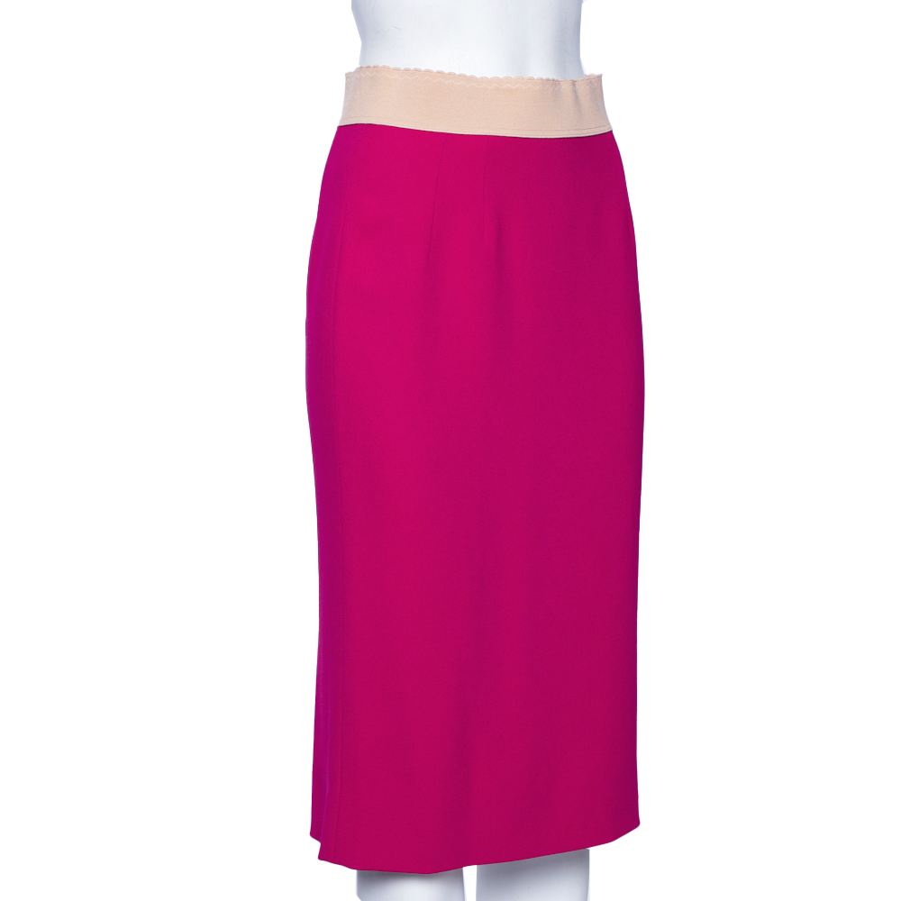 

Dolce & Gabbana Pink Crepe Knee Length Skirt