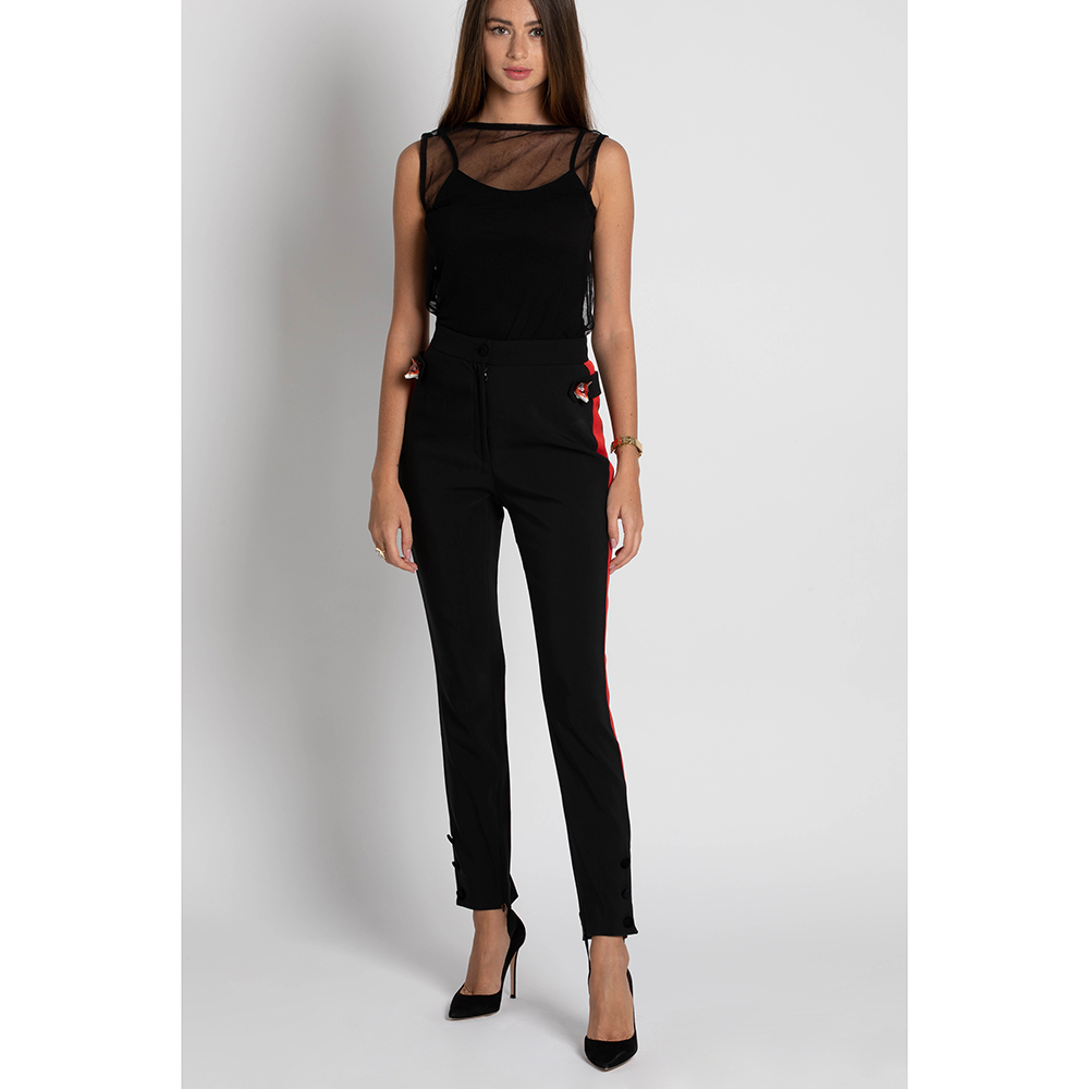 

Dolce & Gabbana Black Stretch Cady Stirrup Pants  (38