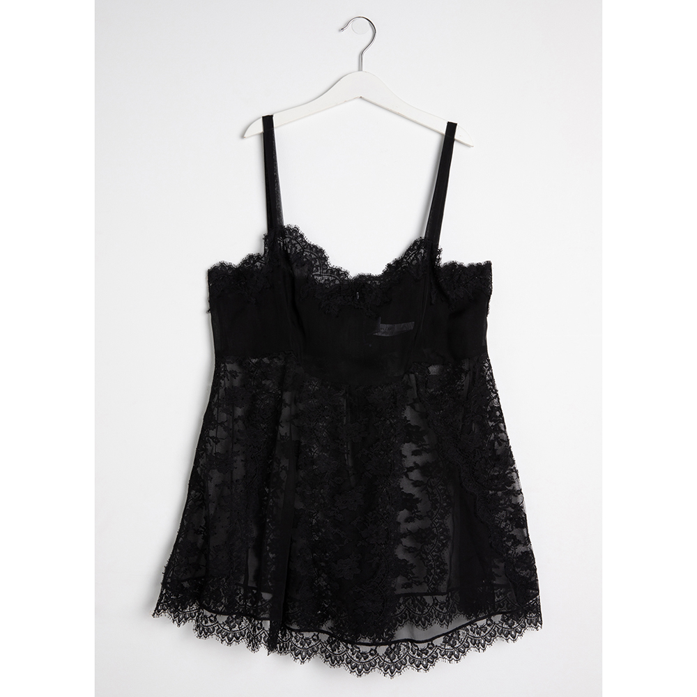 

Dolce and Gabbana Black Floral Lace Camisole  (5