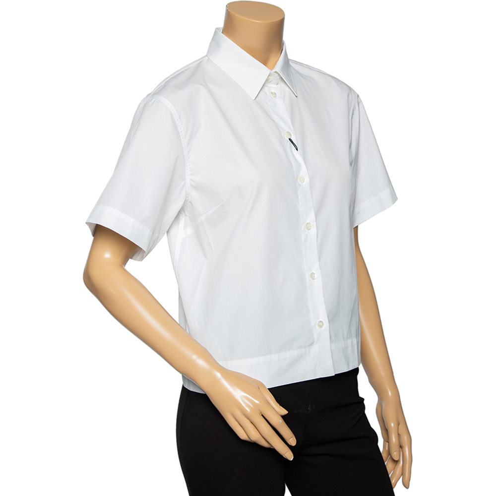 

Dolce & Gabbana White Cotton Short Sleeve Shirt