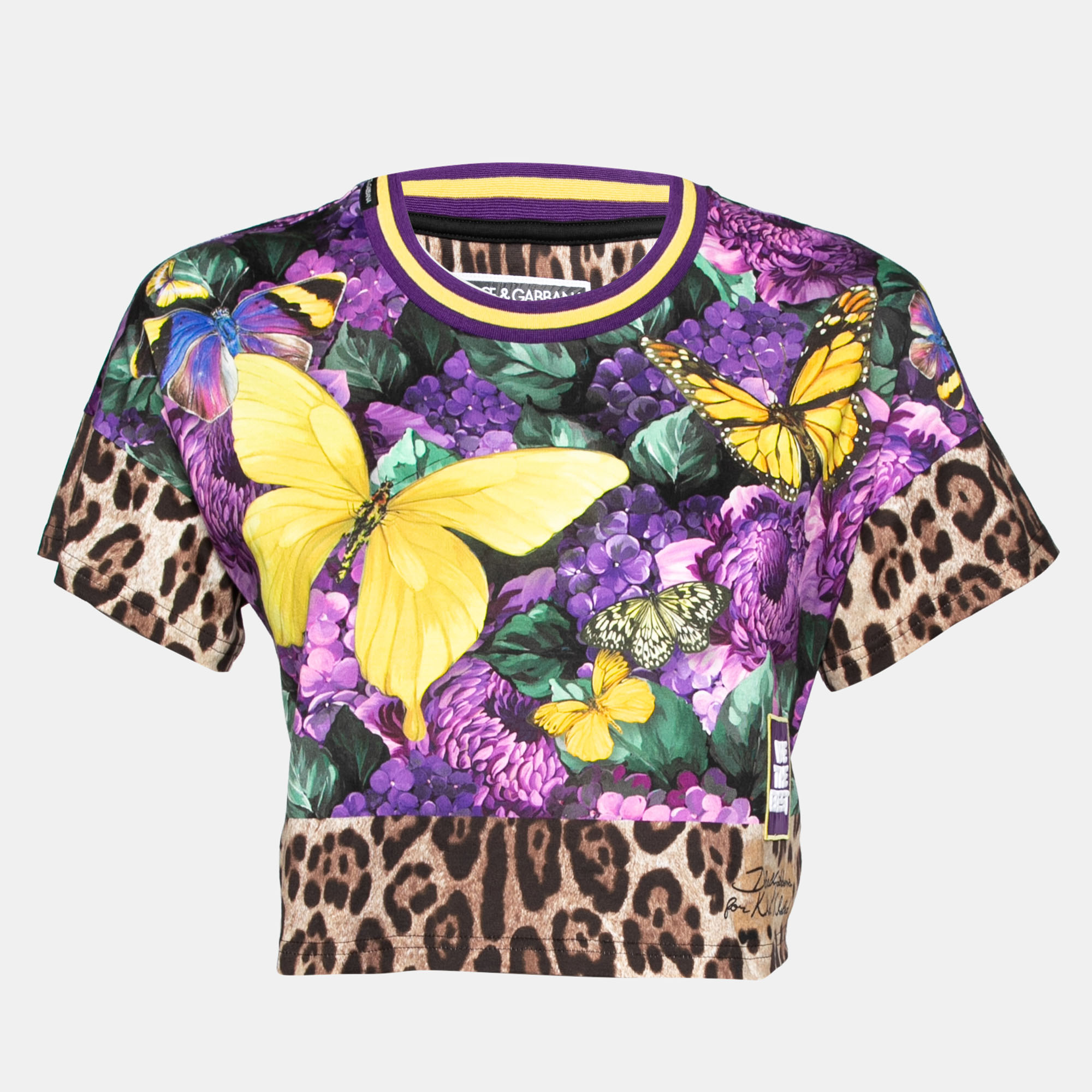 Pre-owned Dolce & Gabbana X Khaled Khaled Multicolor Jersey Crop Top S