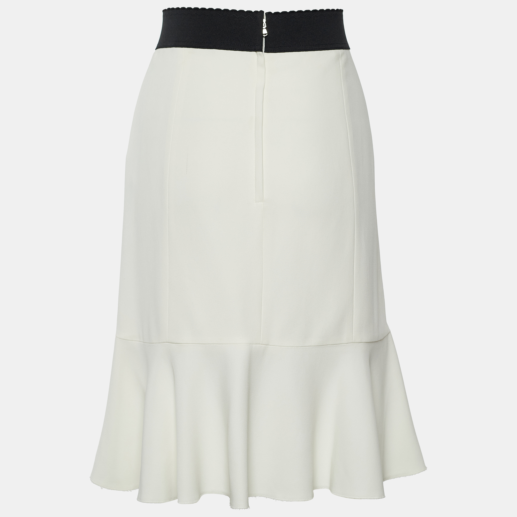 

Dolce & Gabbana White Crepe Flared Skirt
