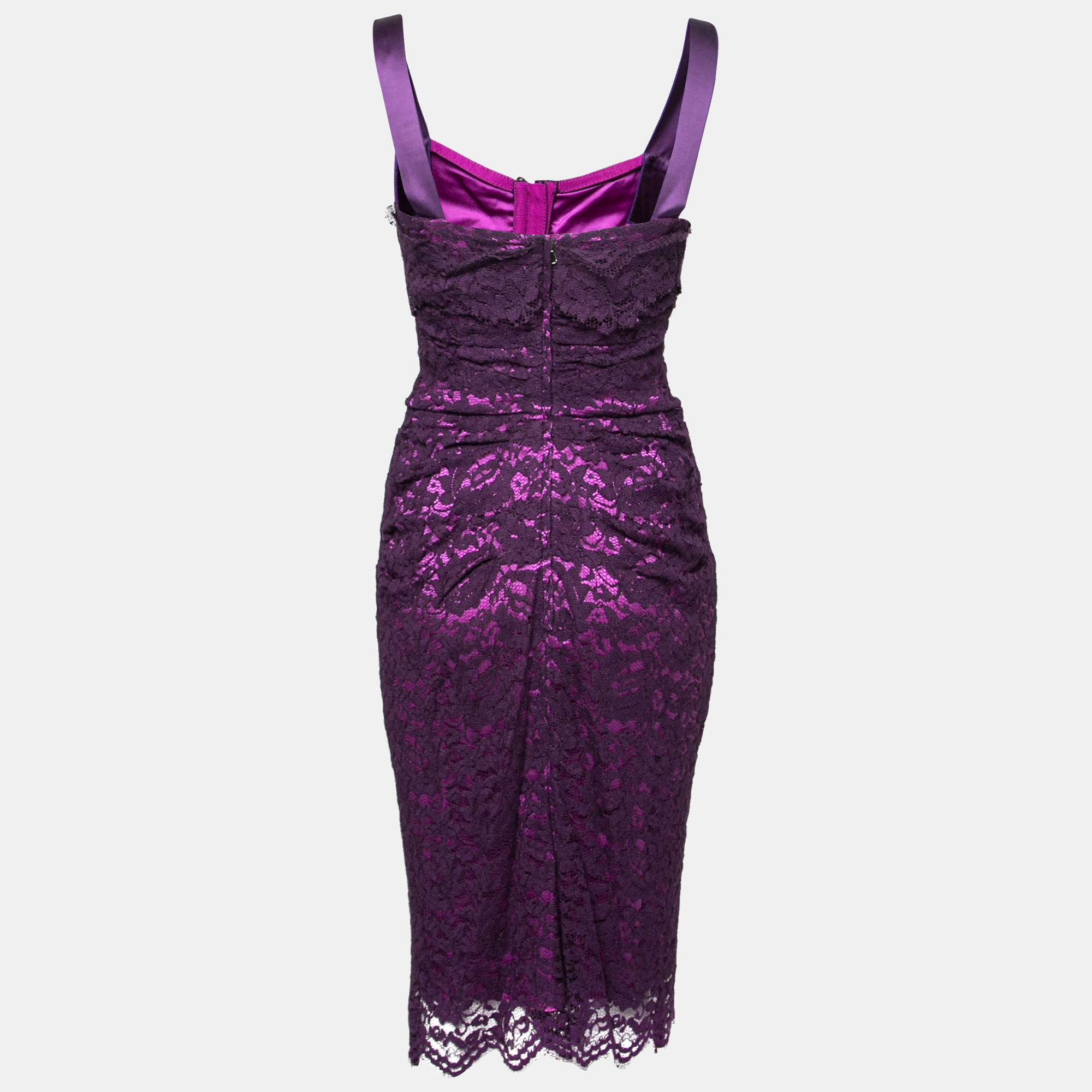 

Dolce & Gabbana Purple Lace Sleeveless Dress