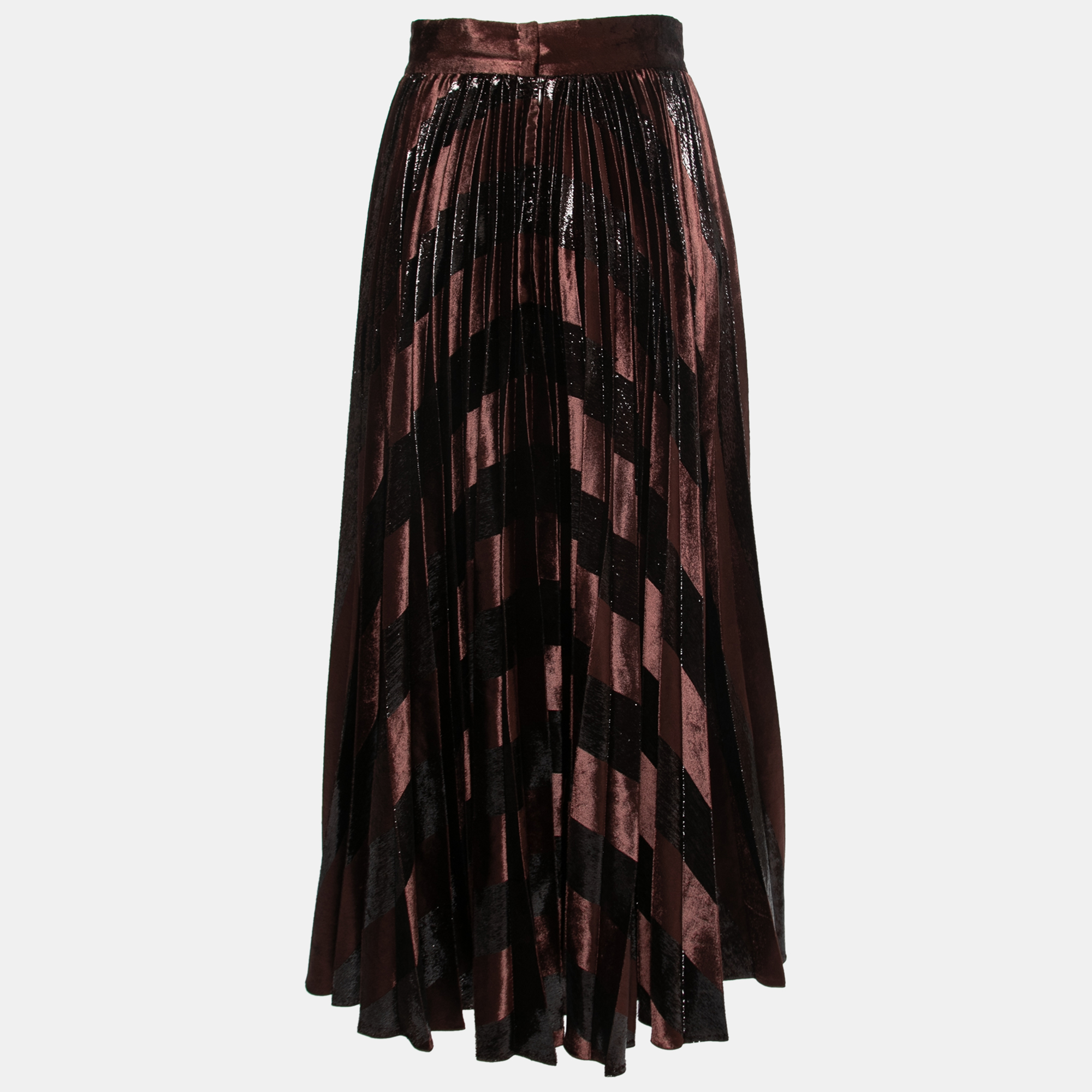 

Dolce & Gabbana Brown Velvet Pleated Skirt