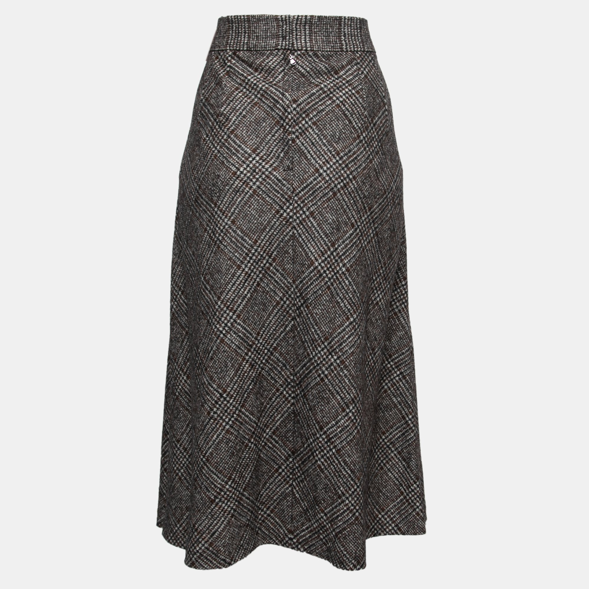 

Dolce & Gabbana Brown Plaid Wool & Alpaca Skirt