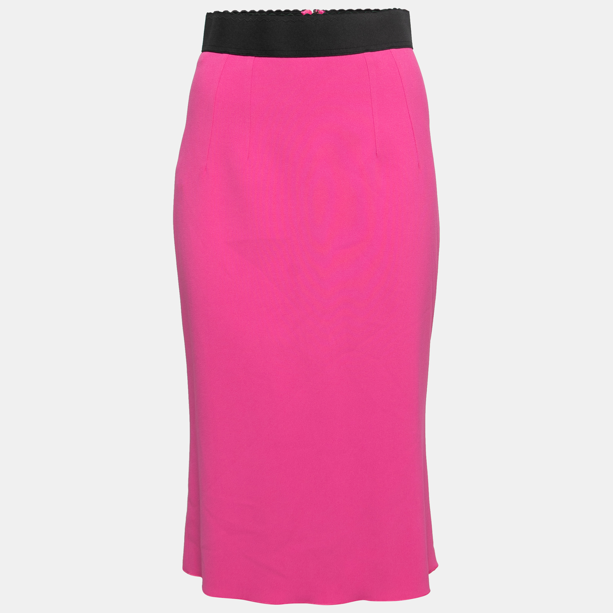 Pre-owned Dolce & Gabbana Pink Crepe Skirt S