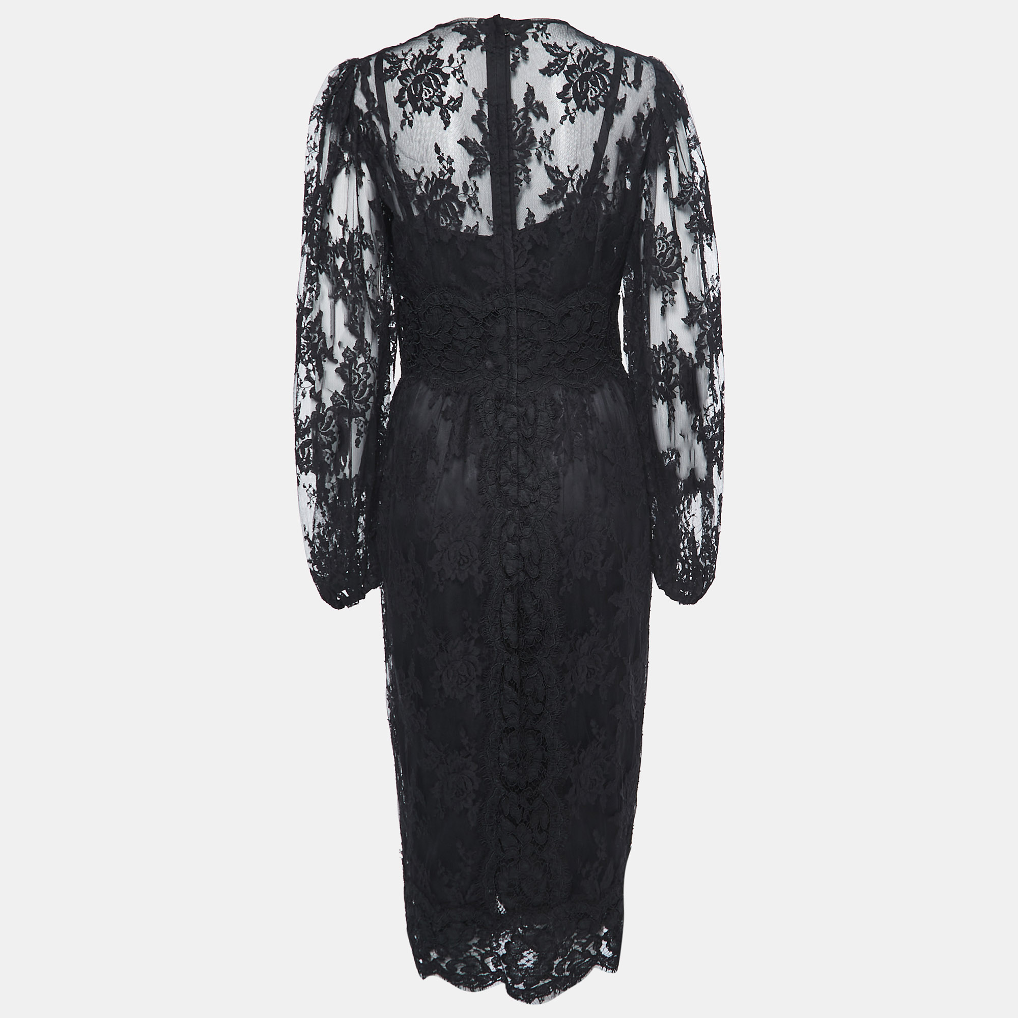 

Dolce & Gabbana Black Lace Long Sleeve Dress