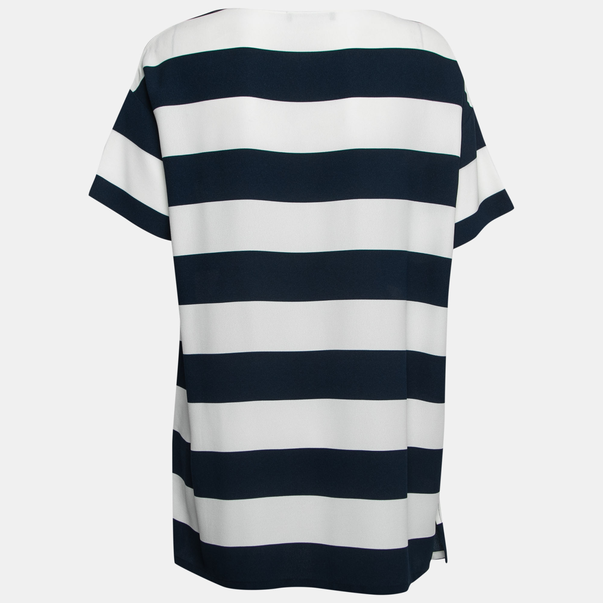 

Dolce & Gabbana Blue/White Striped Crepe Top, Brown