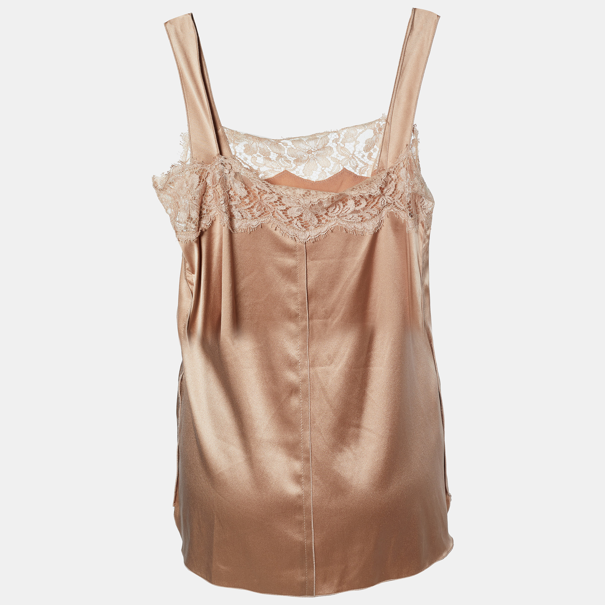 

Dolce & Gabbana Beige Satin & Lace Cami Top