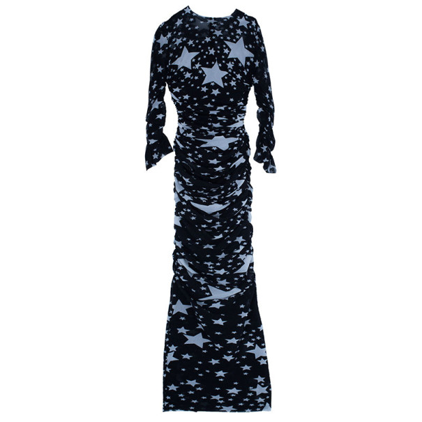 Pre Owned Dolce and Gabbana Star Print Maxi Dress S