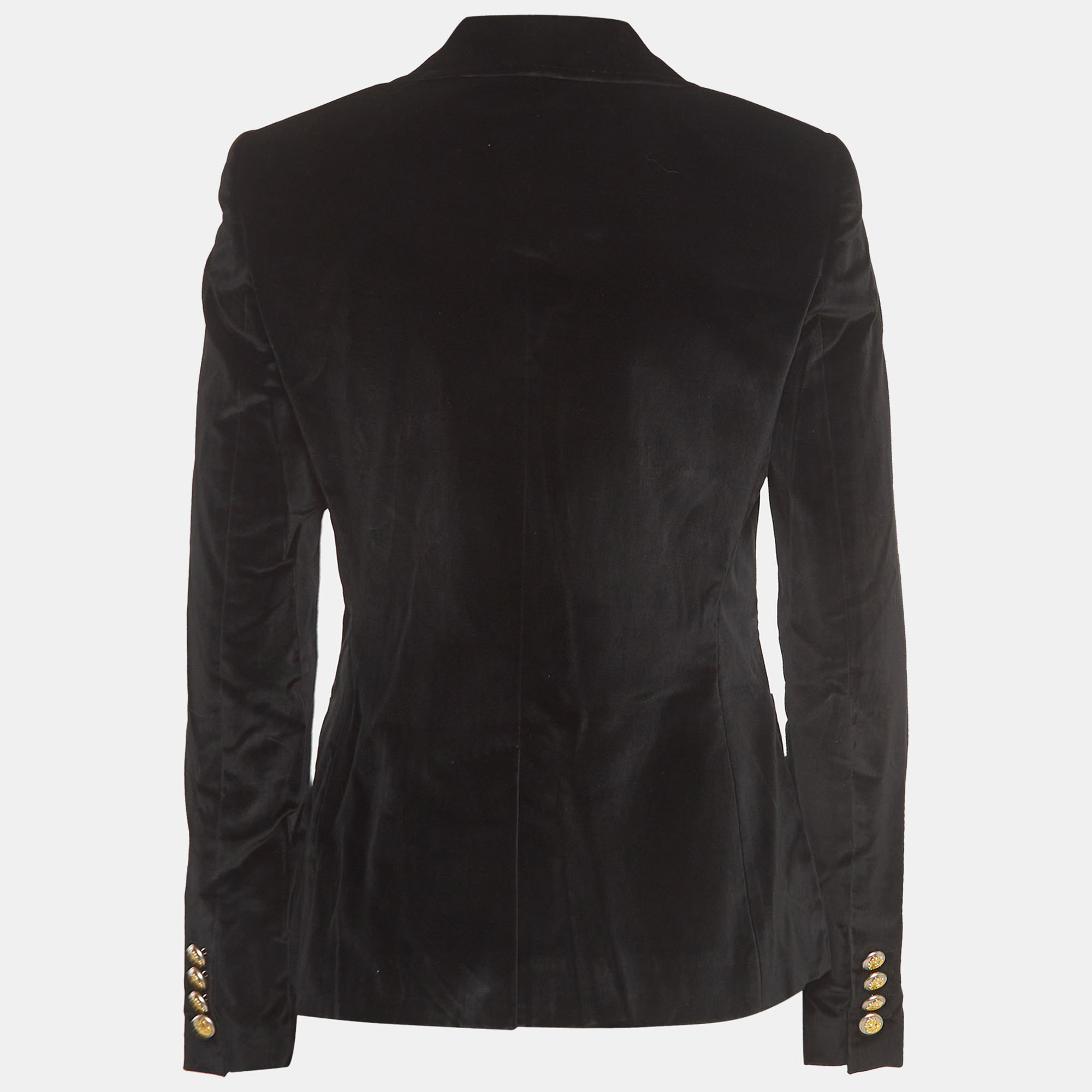 

Dolce & Gabbana Black Velvet Single Breasted Blazer