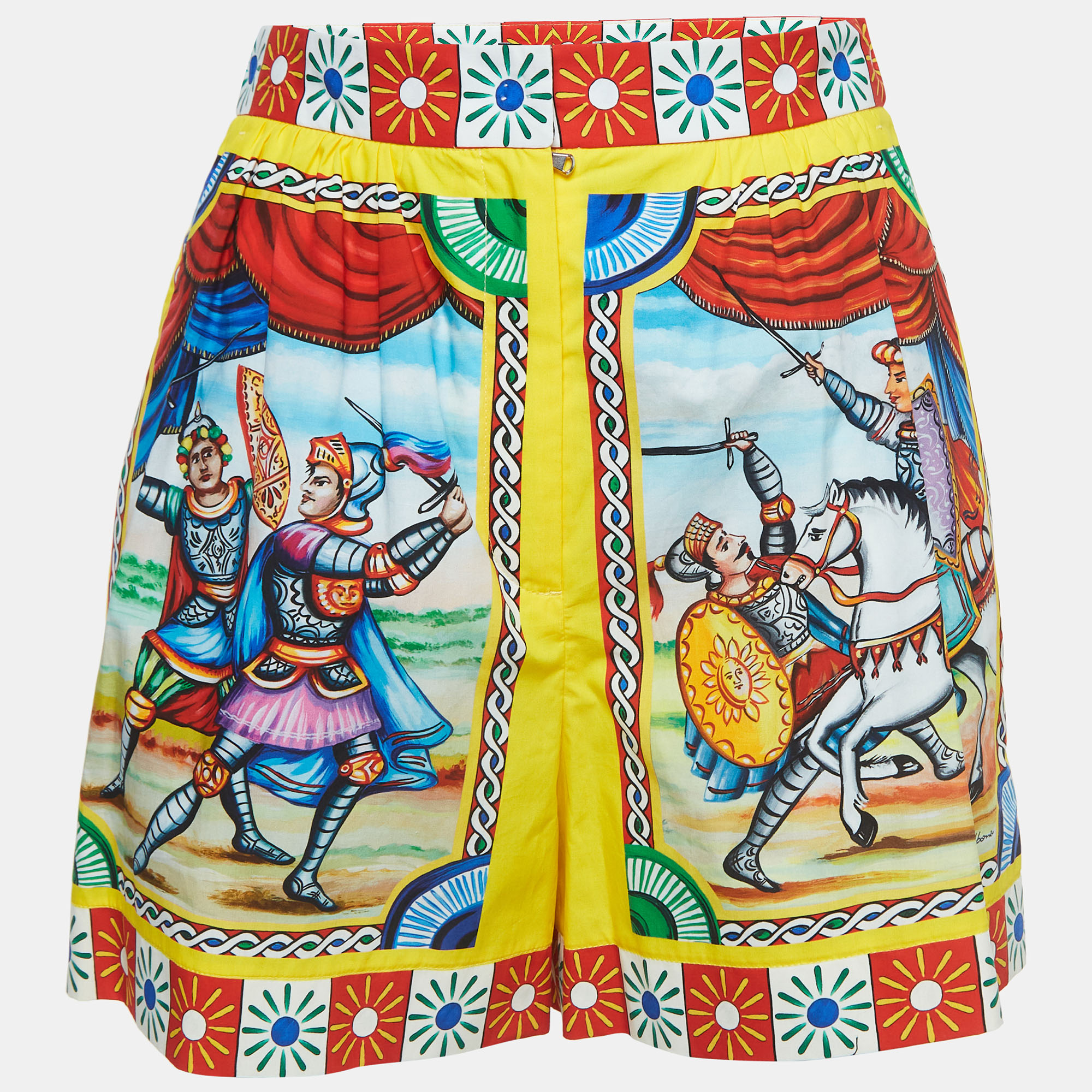 

Dolce & Gabbana Multicolor Printed Cotton High Waist Shorts