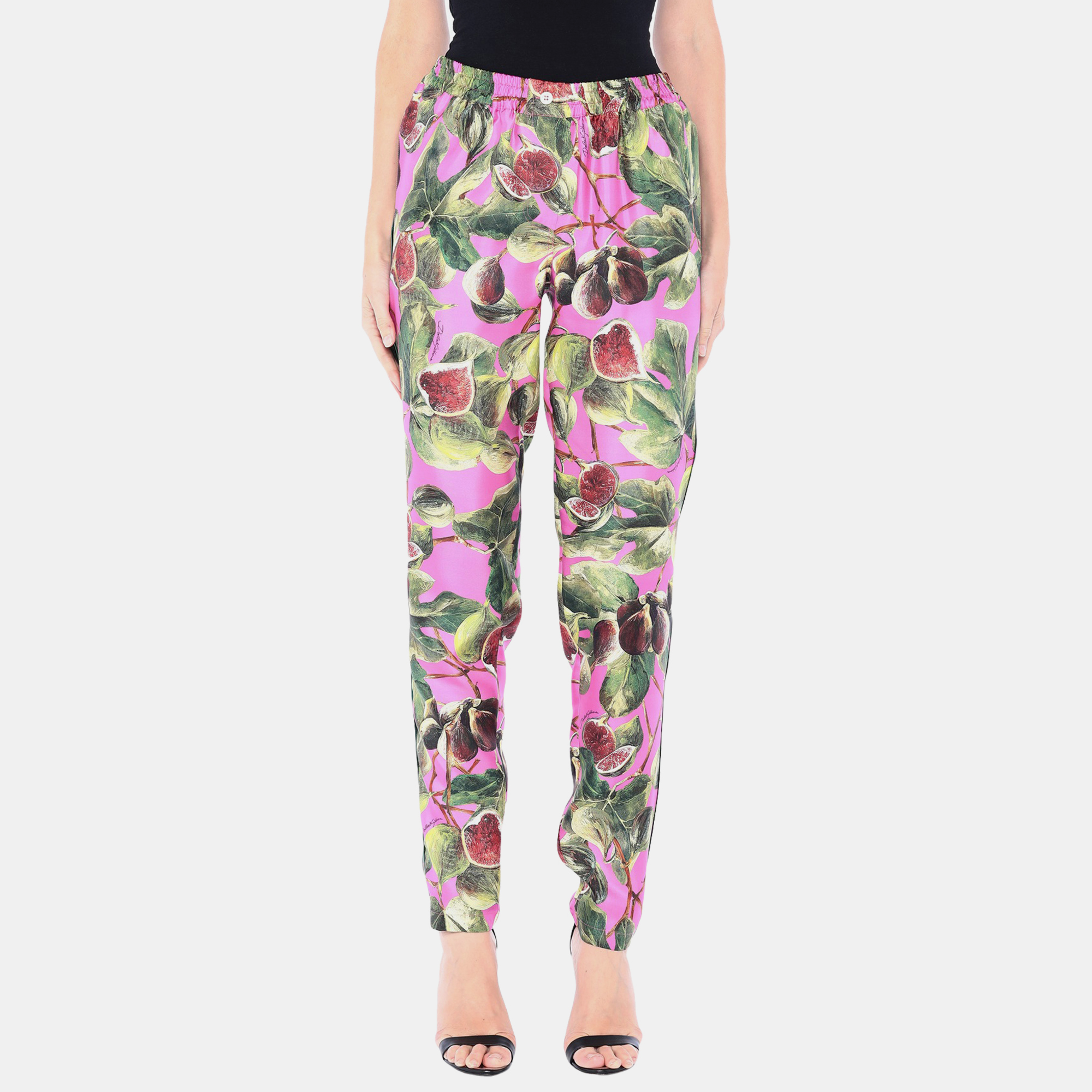 Pre-owned Dolce & Gabbana Silk Pants 38 In Multicolor