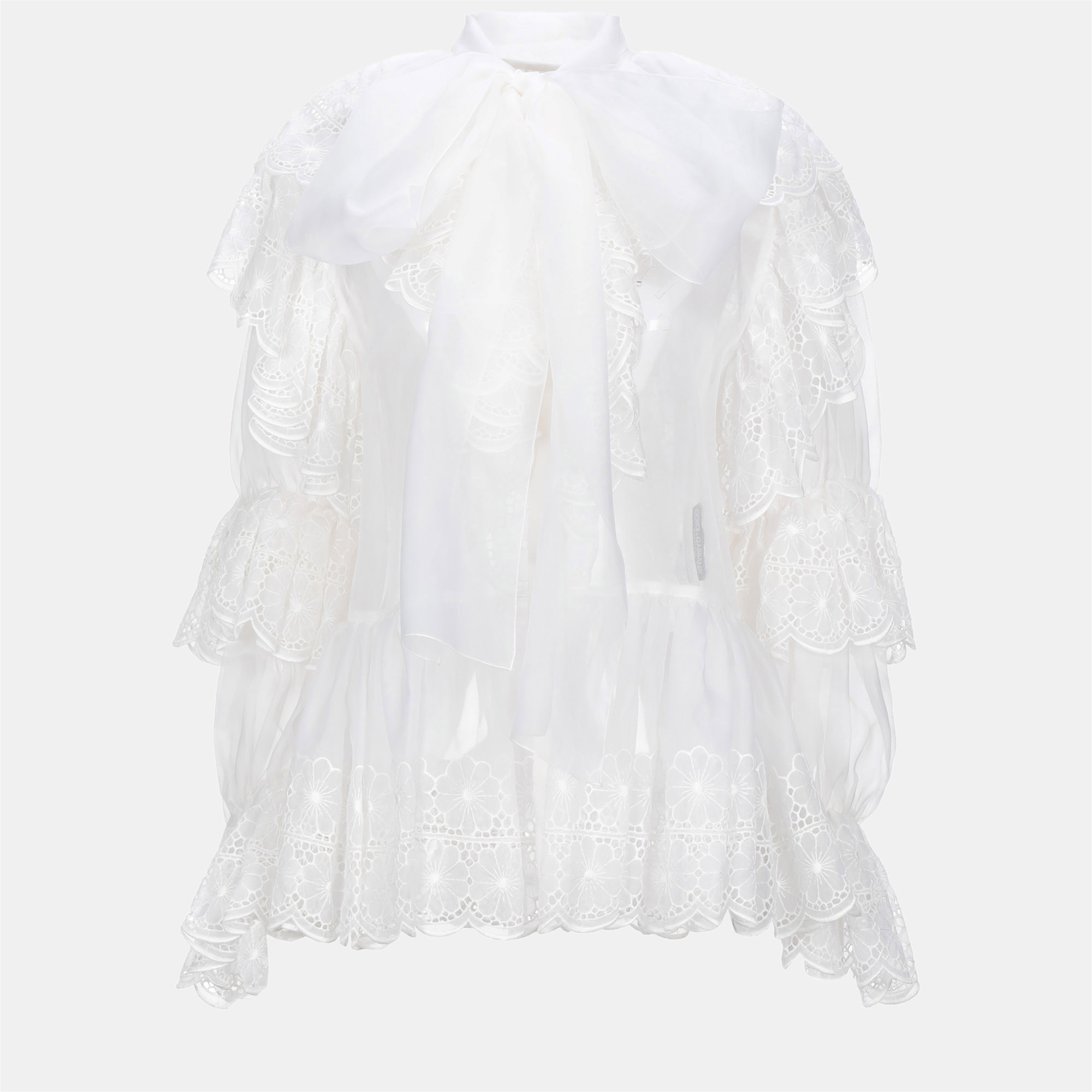 Pre-owned Dolce & Gabbana Silk Shirt 36 In White