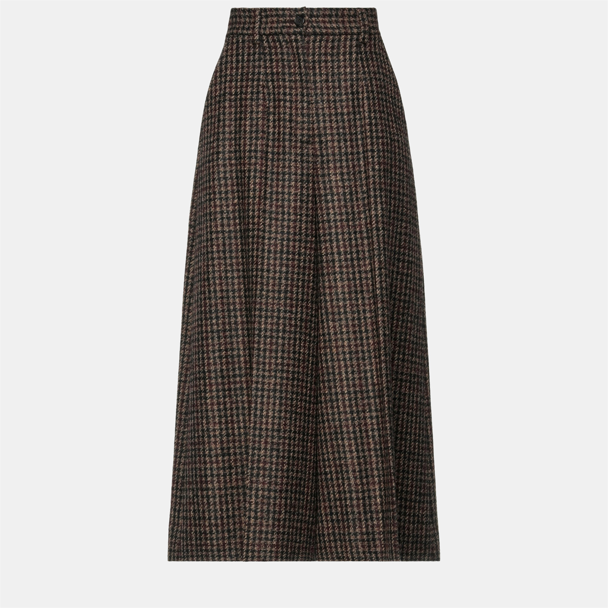 Pre-owned Dolce & Gabbana Brown Houndstooth Wool Culottes Size 40