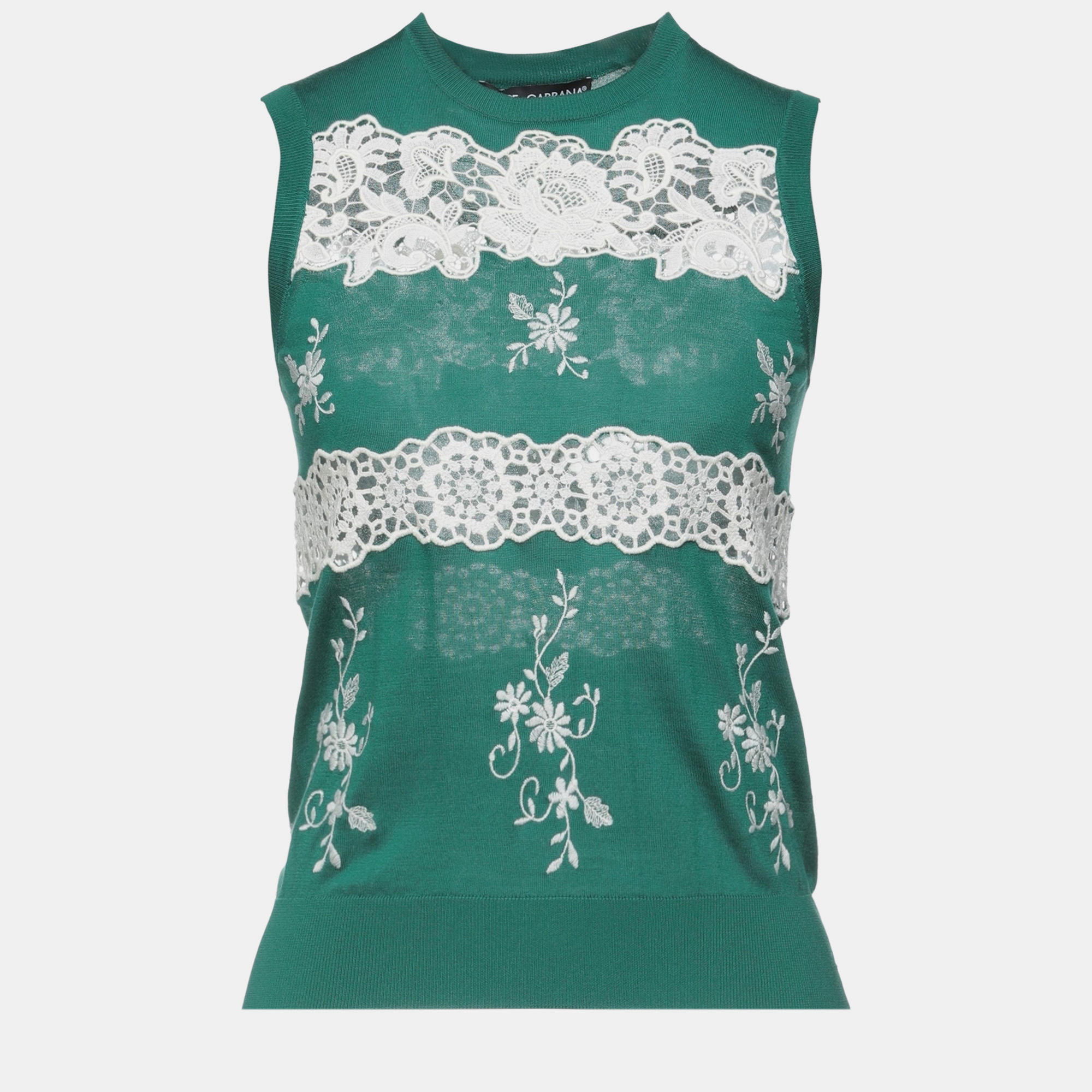 

Dolce & Gabbana Silk Sweater 36, Green