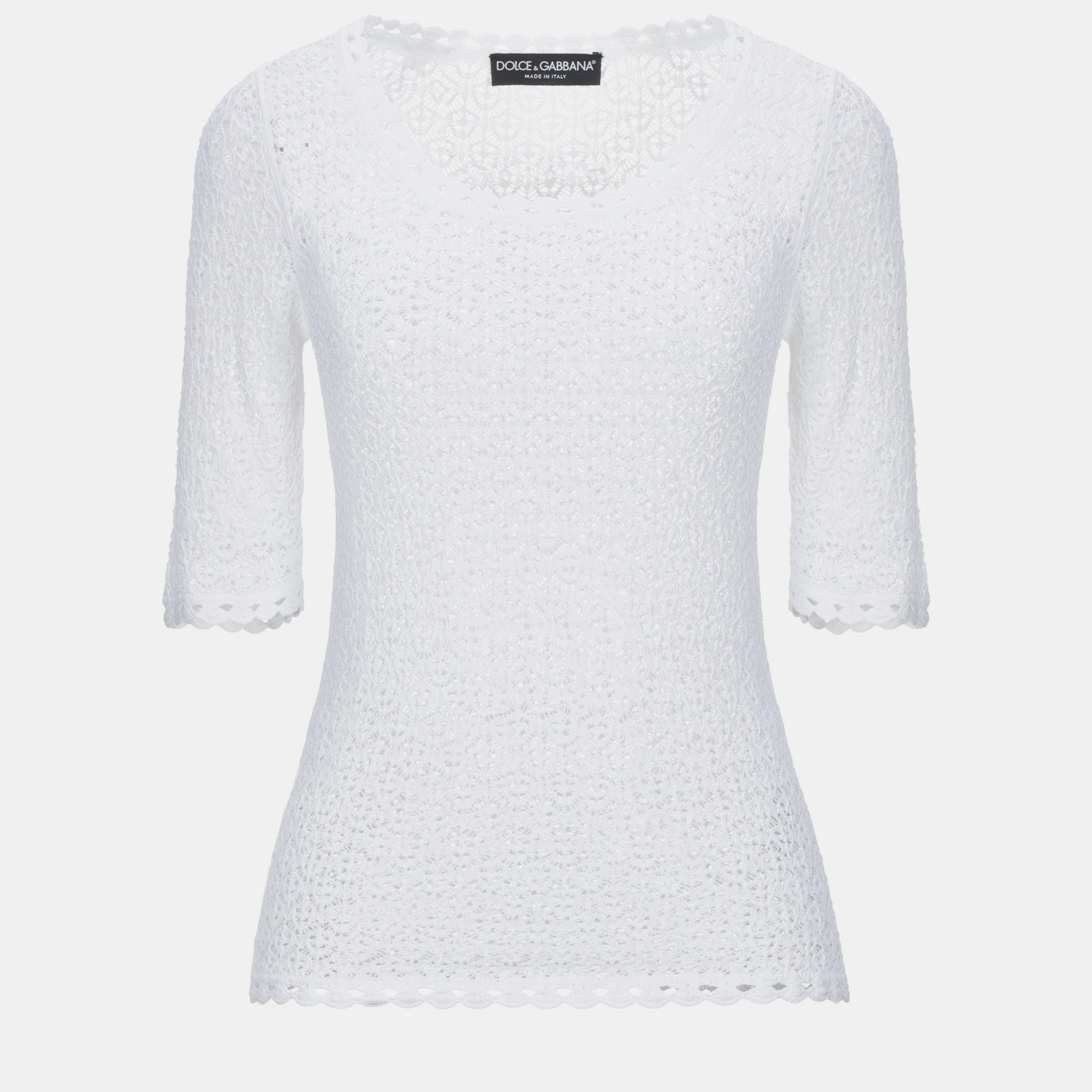 Pre-owned Dolce & Gabbana Viscose Sweater It 40 In White