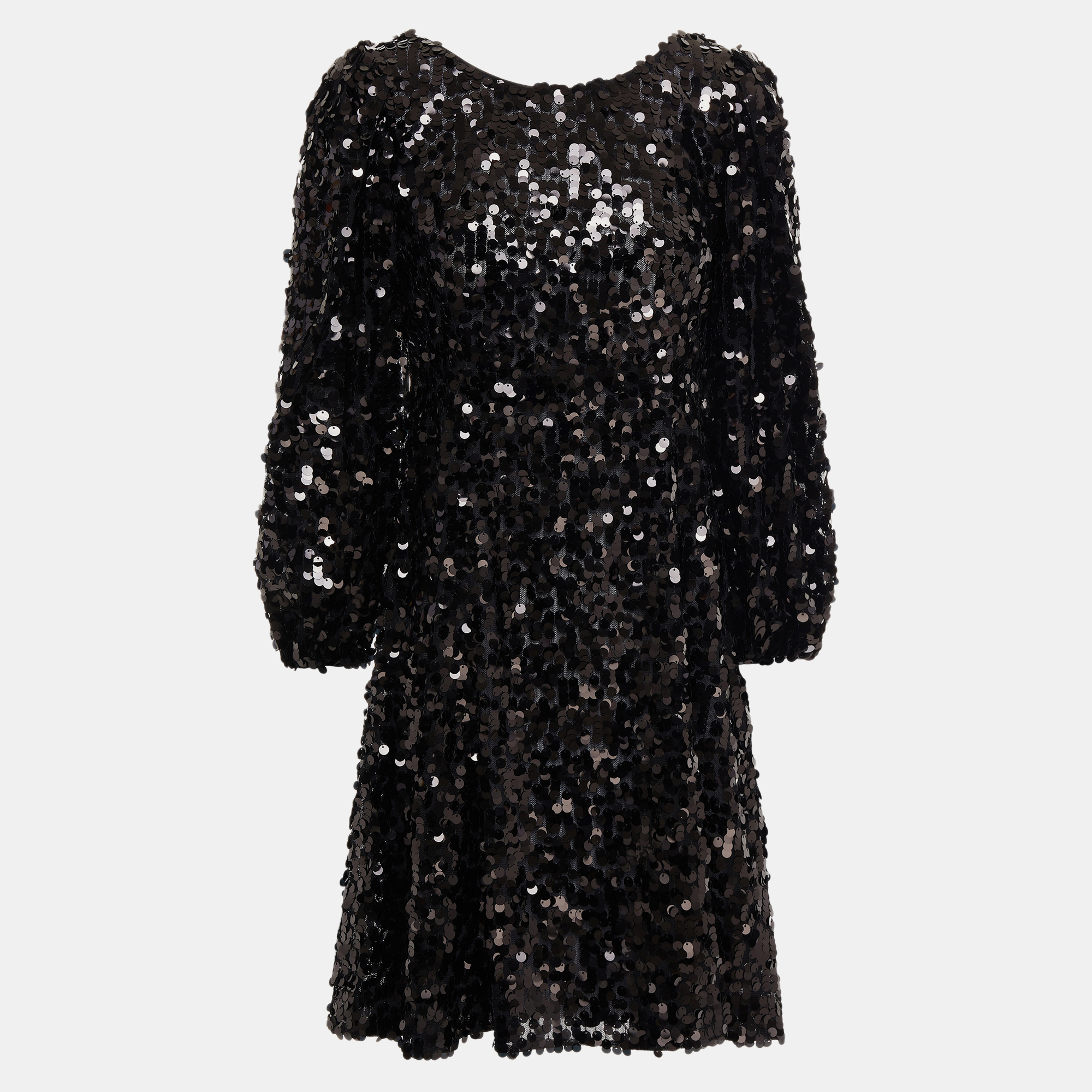 Pre-owned Dolce & Gabbana Polyester Mini Dress 36 In Black