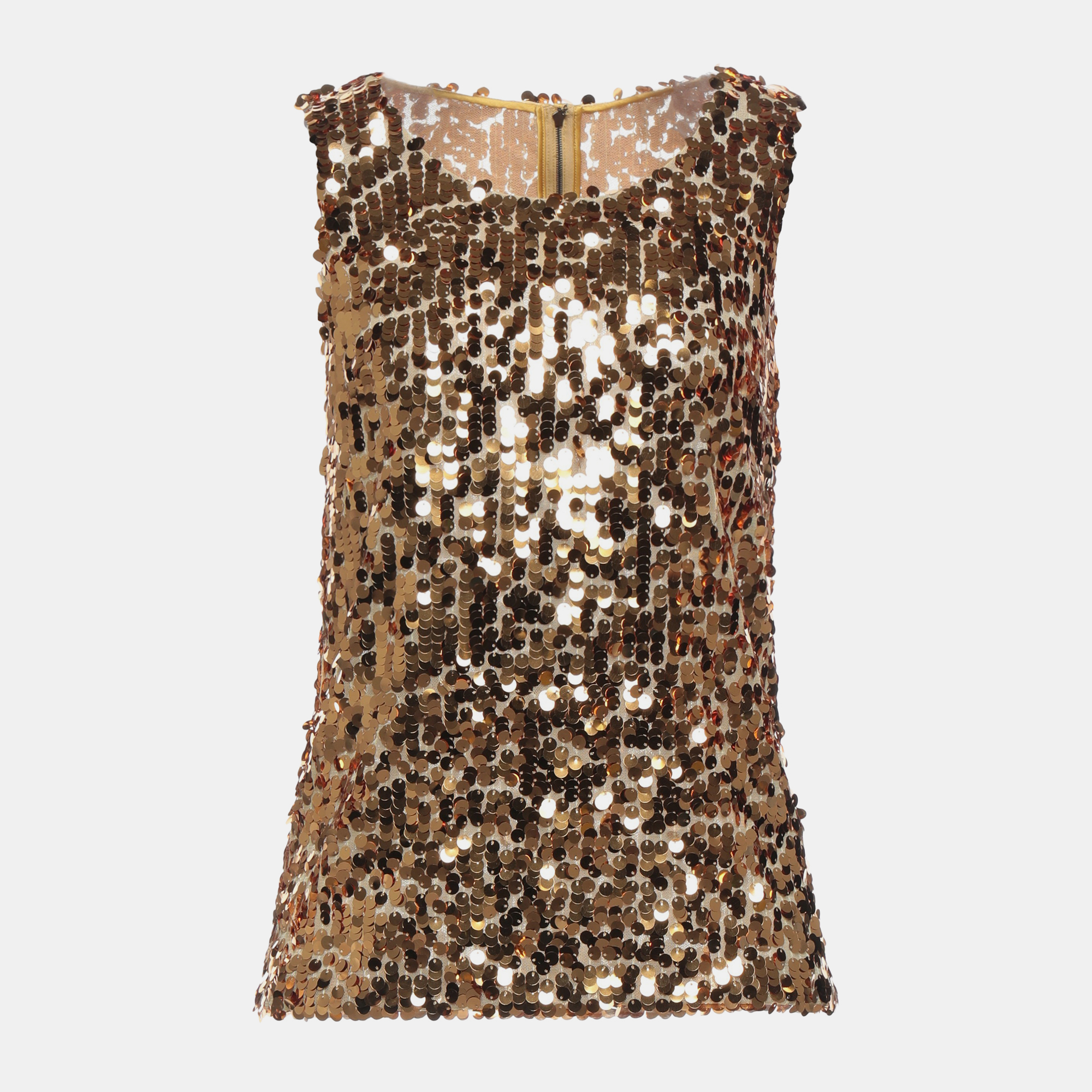 Pre-owned Dolce & Gabbana Polyester Top 42 In Gold