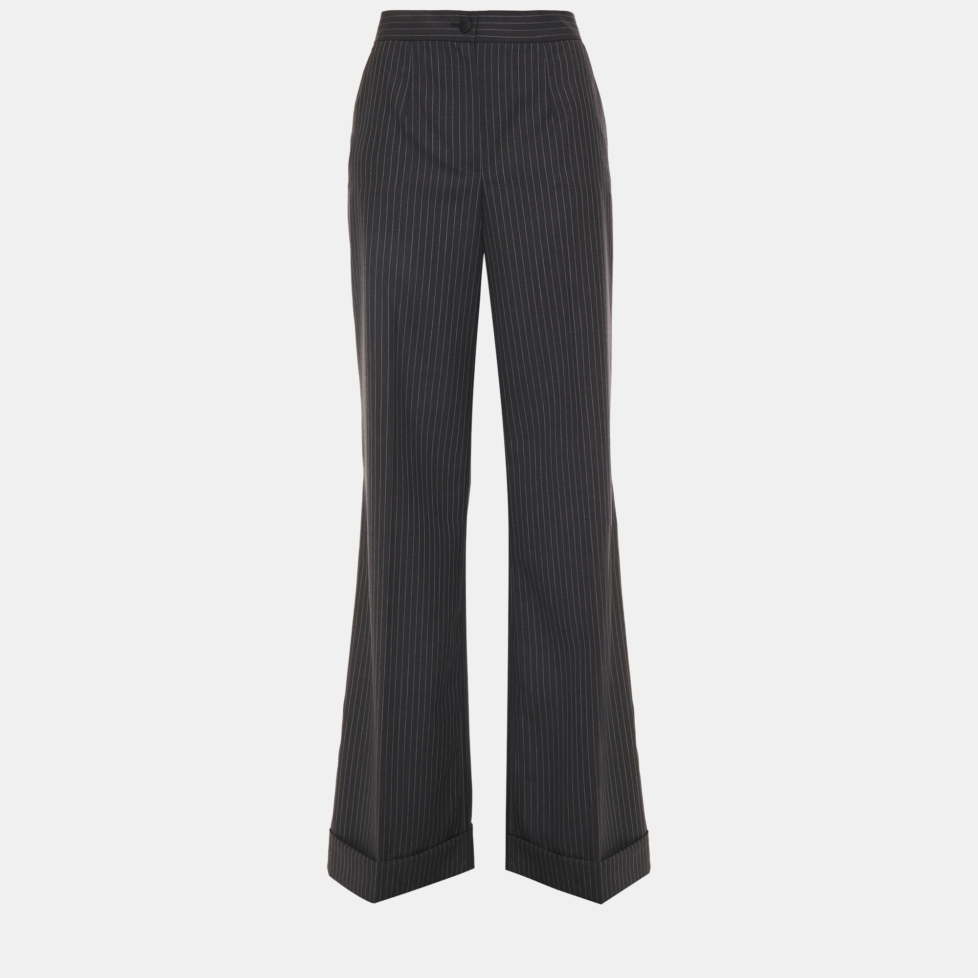 

Dolce & Gabbana Black Striped Wool Wide Leg Pants  (IT 42