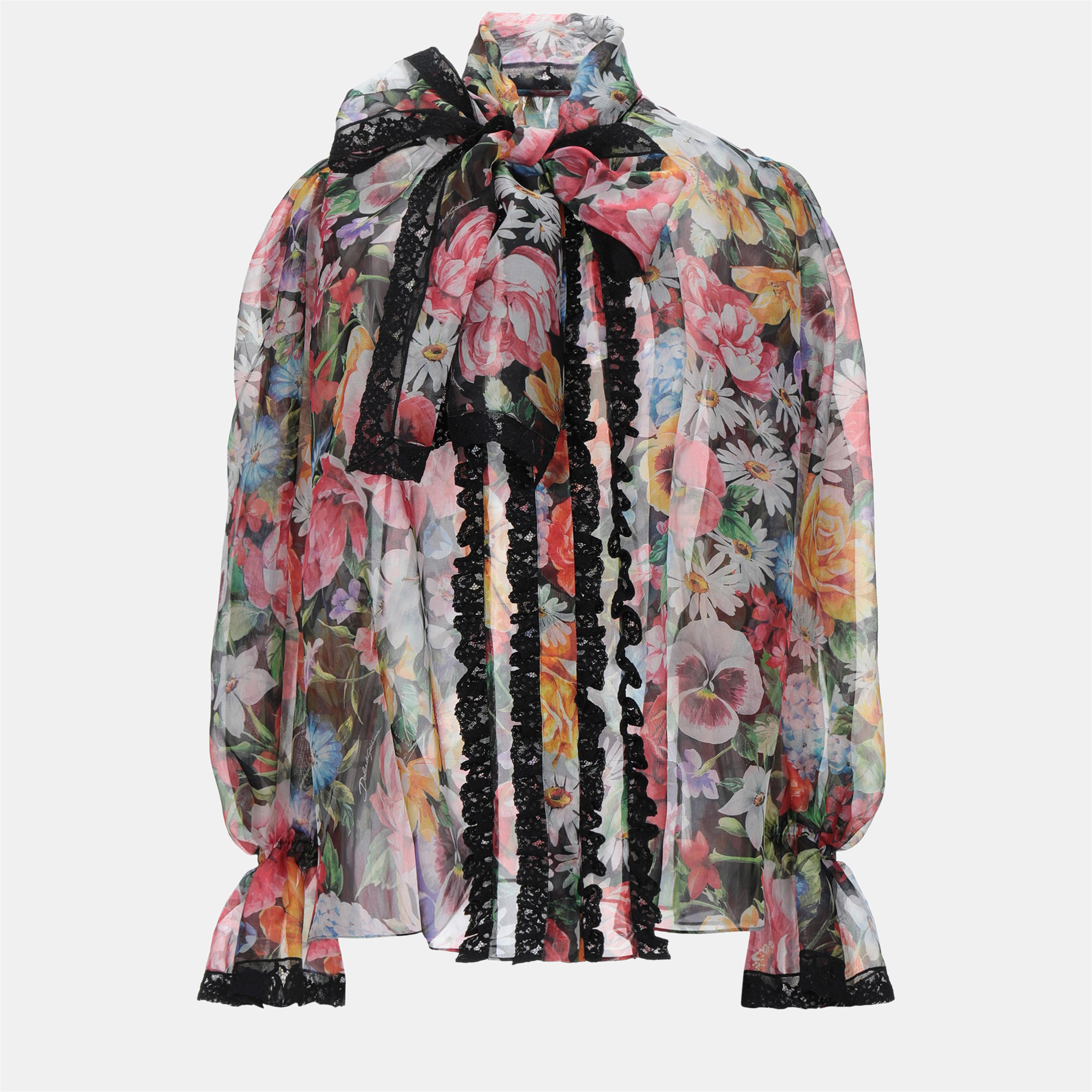 Pre-owned Dolce & Gabbana Silk Shirt 46 In Multicolor