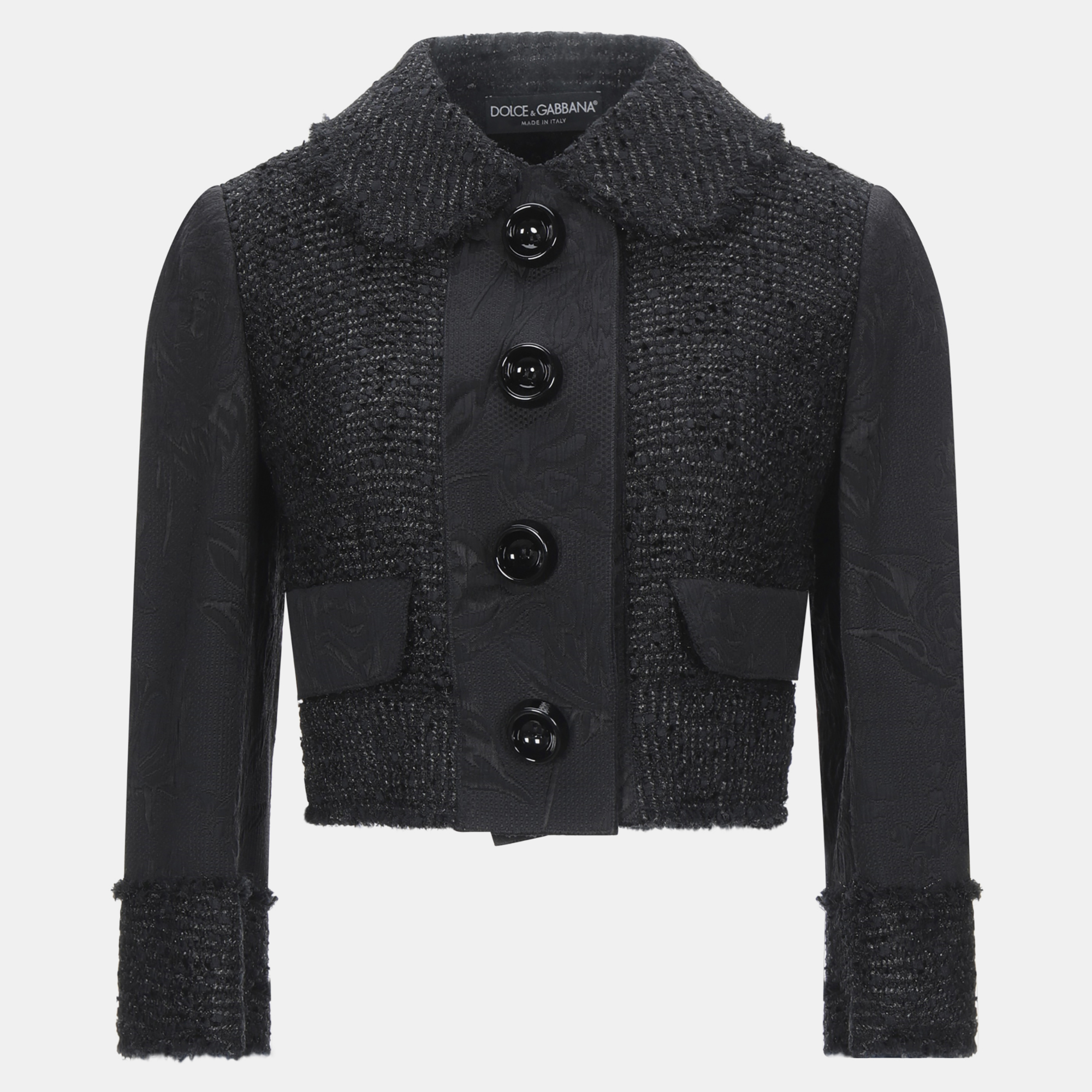Pre-owned Dolce & Gabbana Polyamid Blazer 46 In Black