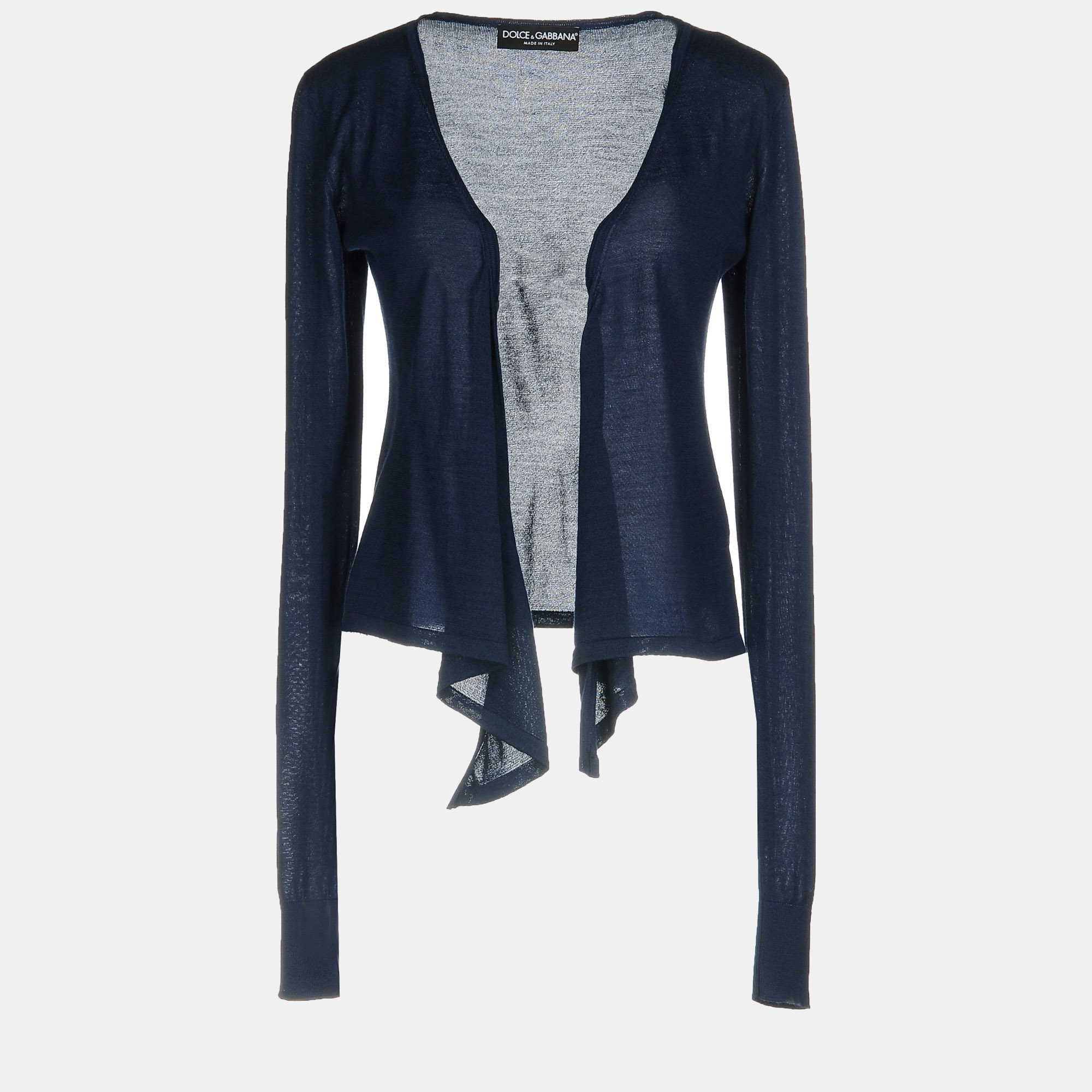 Pre-owned Dolce & Gabbana Cashmere Cardigan 40 In Blue