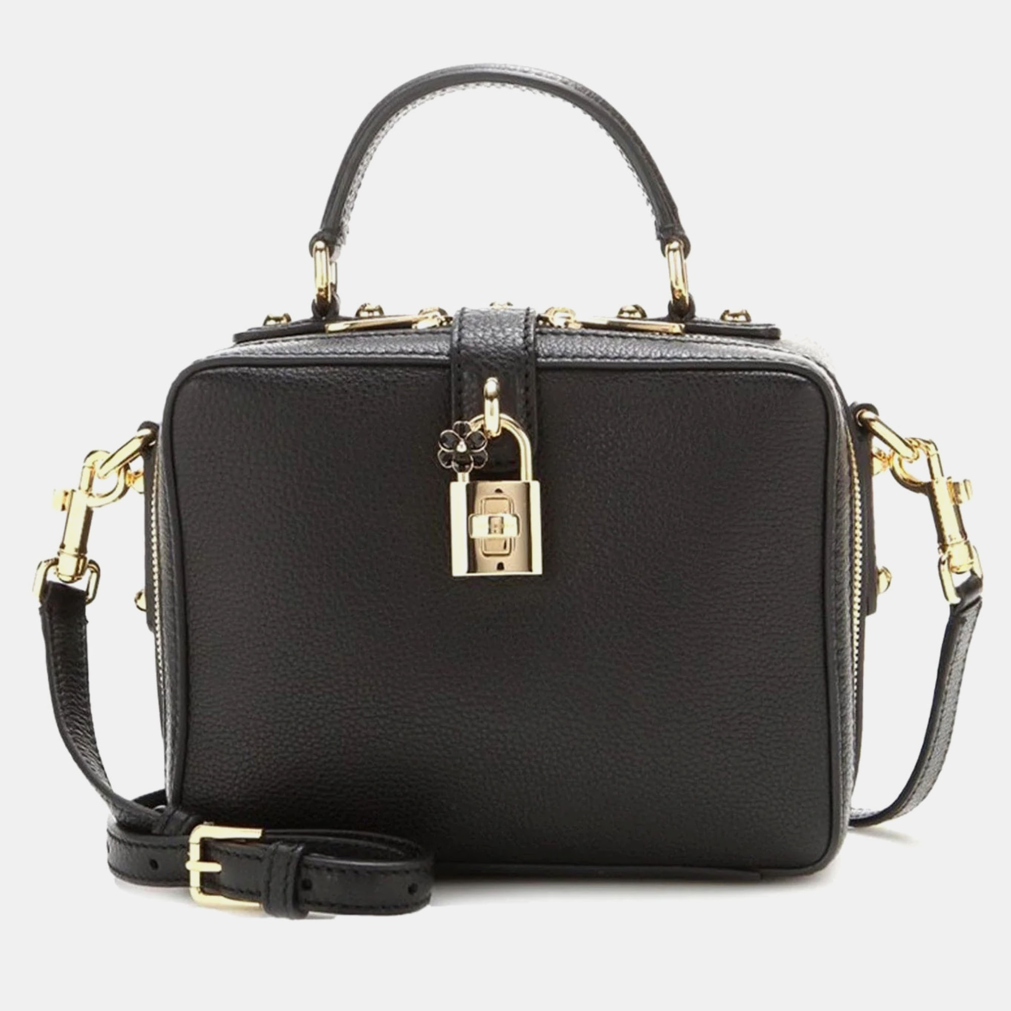 Pre-owned Dolce & Gabbana Black Leather Mini Welcome Handbag