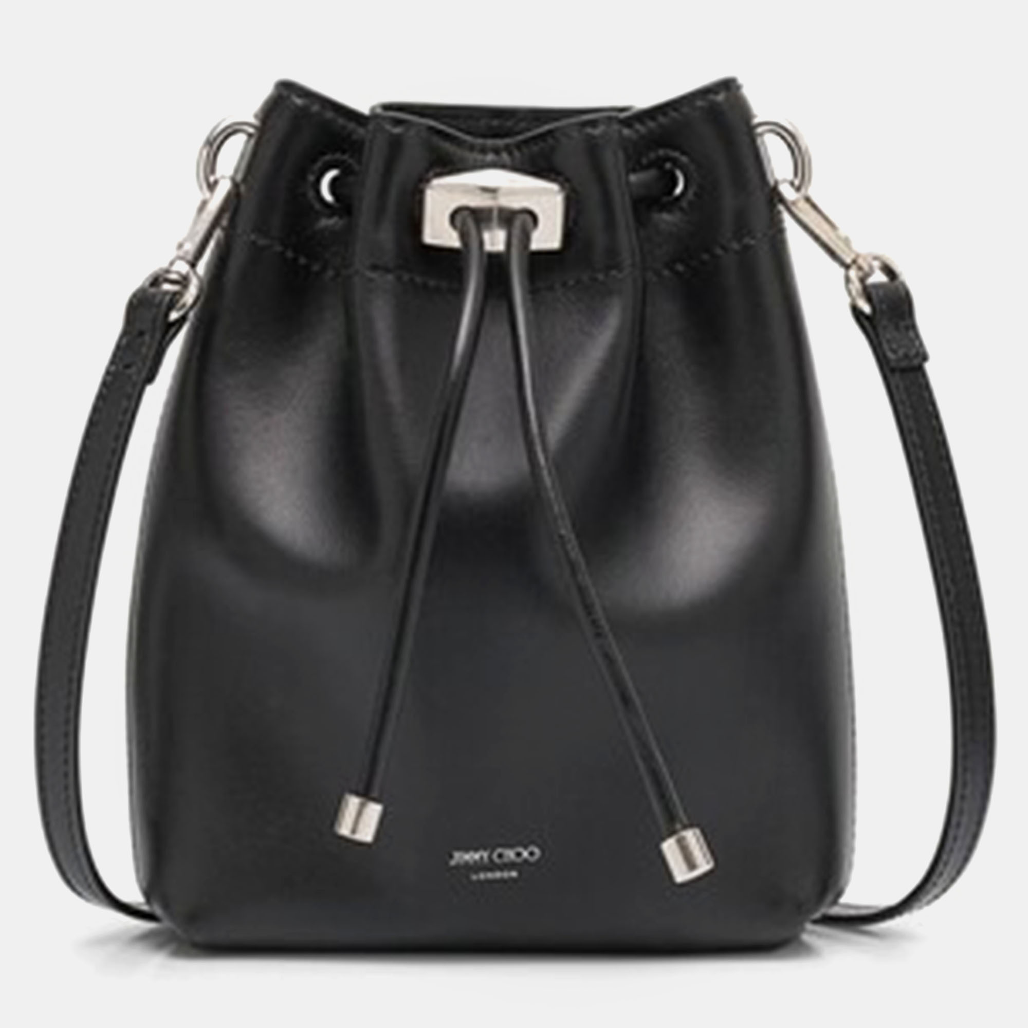 Pre-owned Dolce & Gabbana Black Leather Drawstring Small Bucket Bag