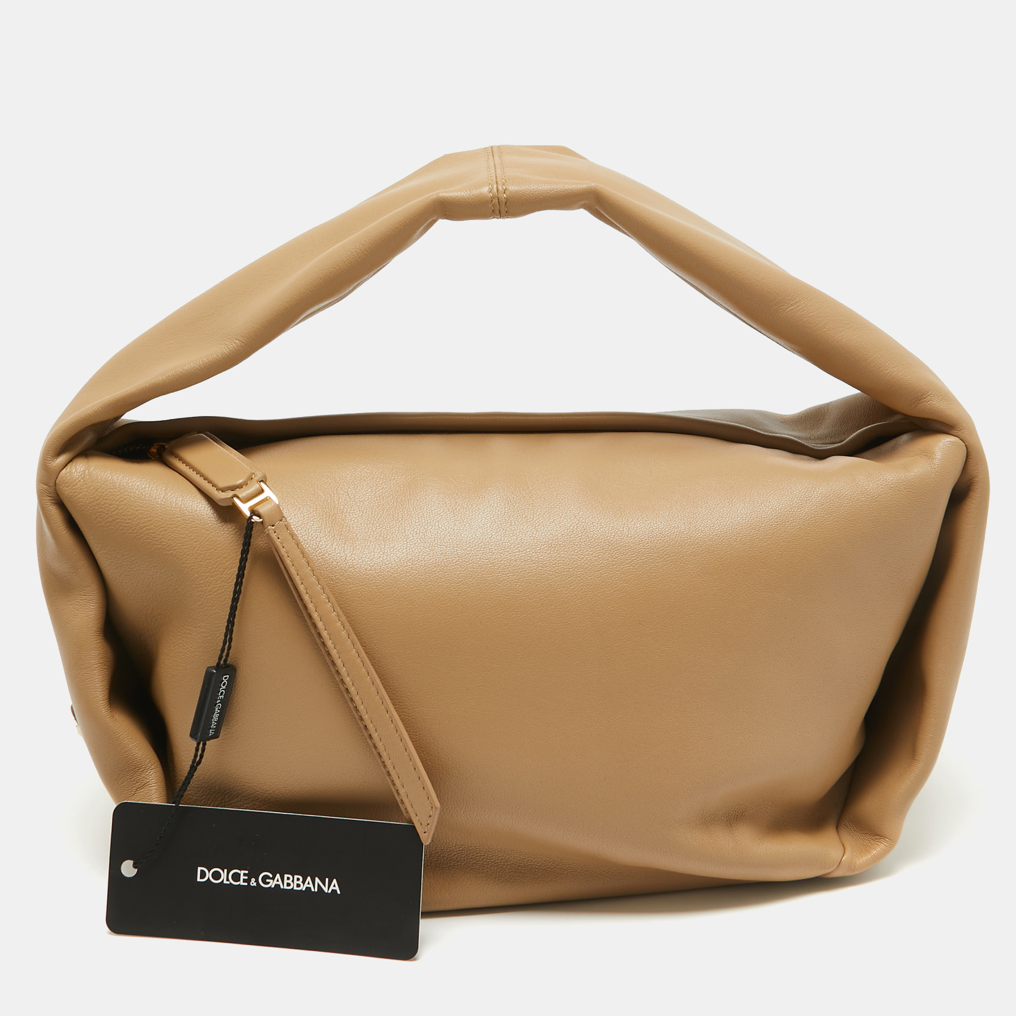 Pre-owned Dolce & Gabbana Beige Leather Shoulder Bag