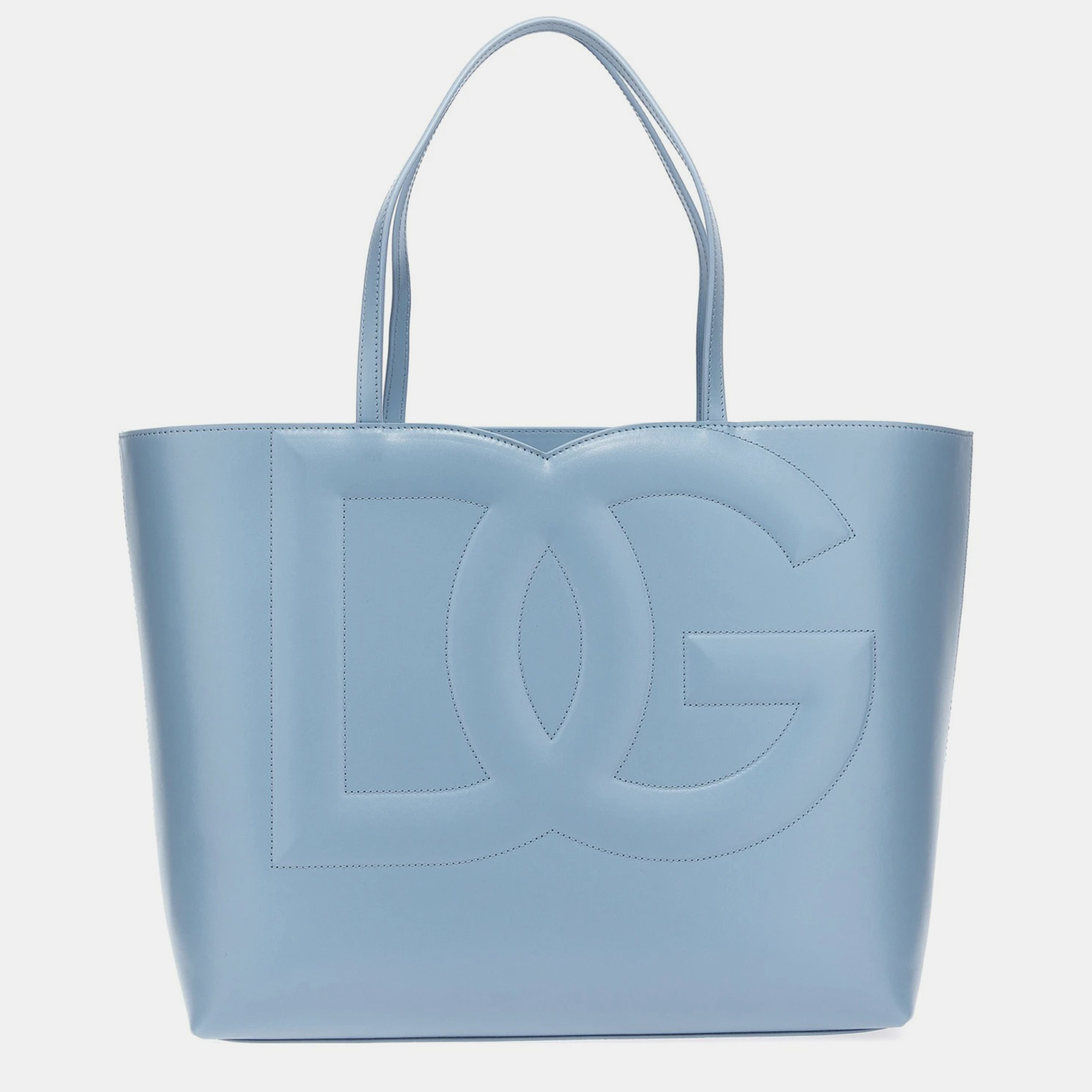 

Dolce & Gabbana Light Blue Leather Medium logo Shopping Bag