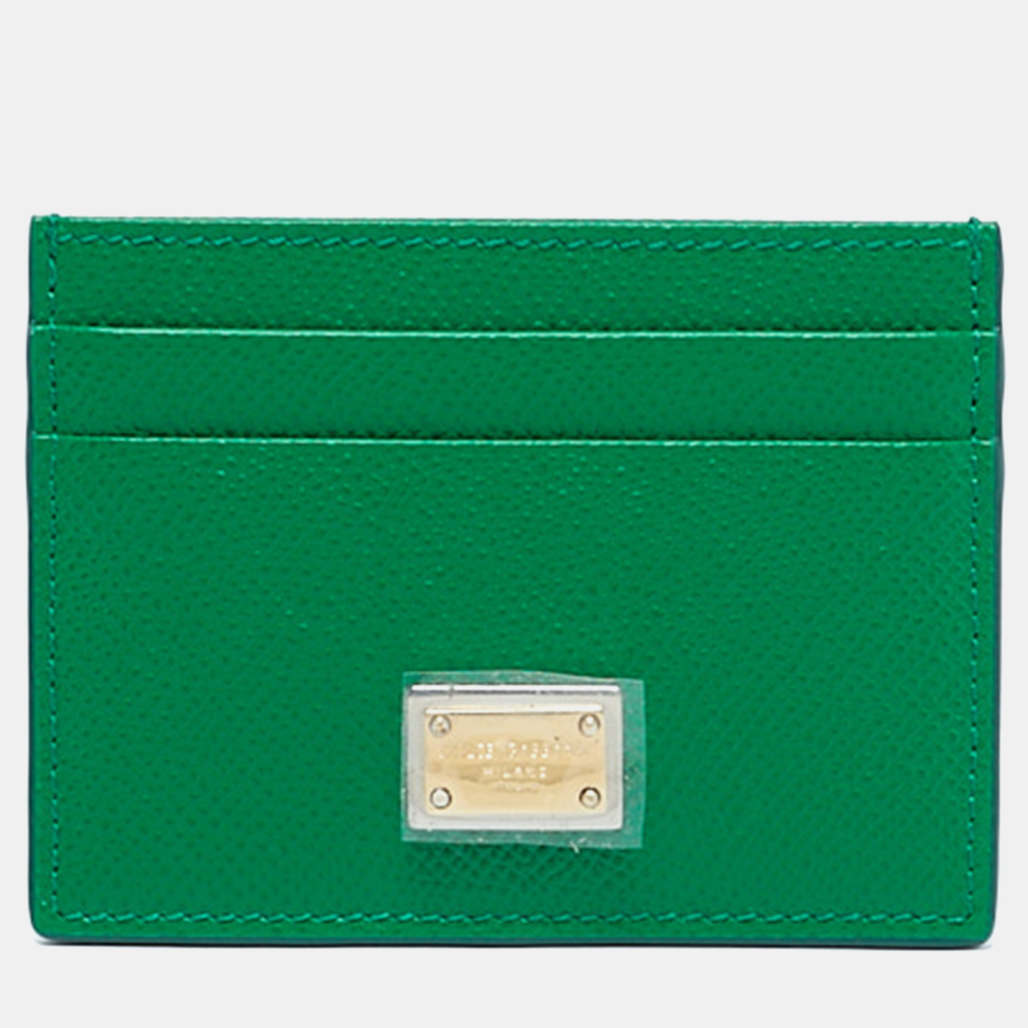 

Dolce & Gabbana Green Leather Card Holder