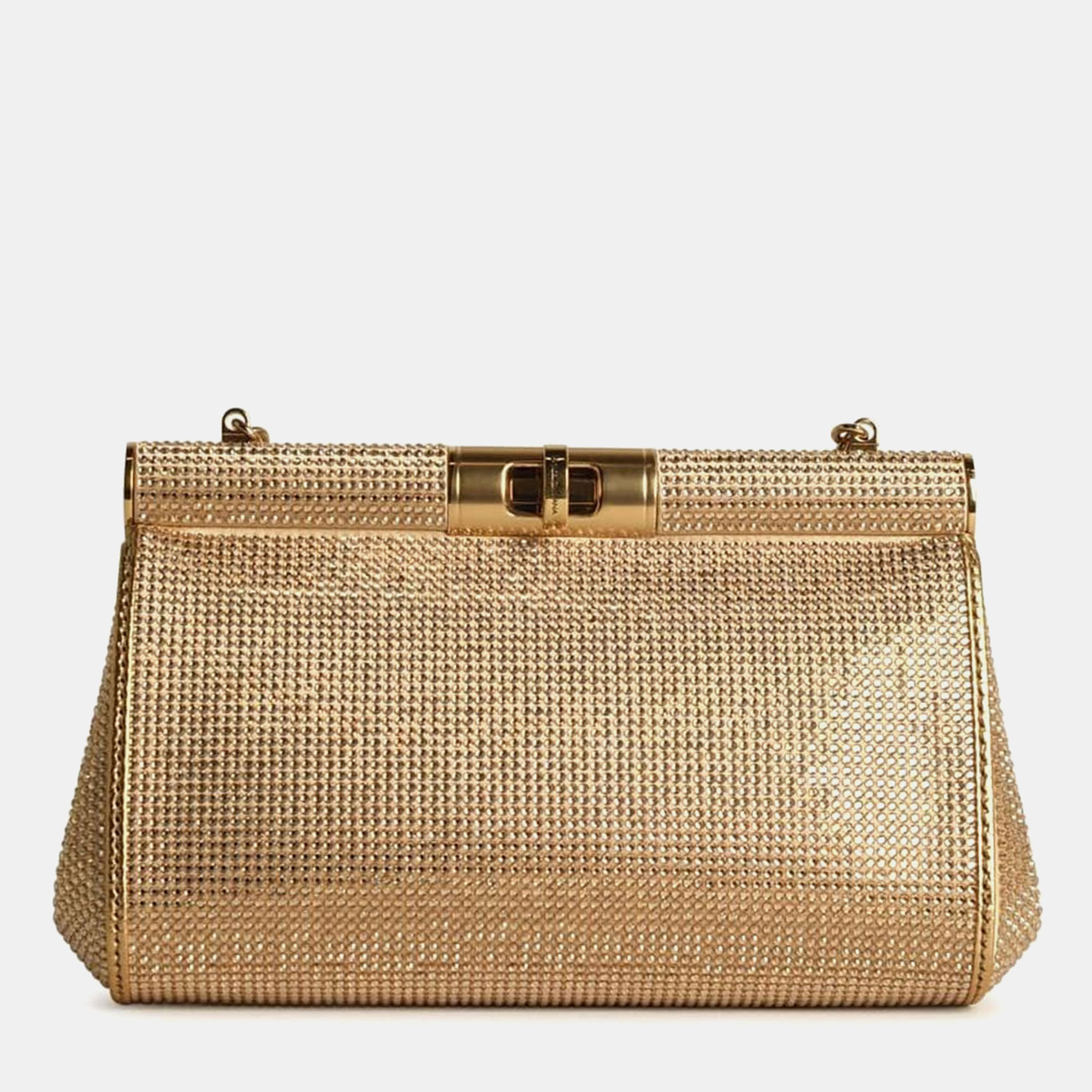 

Dolce & Gabbana Nude Leather Blend Marlene Crossbody Bag, Gold