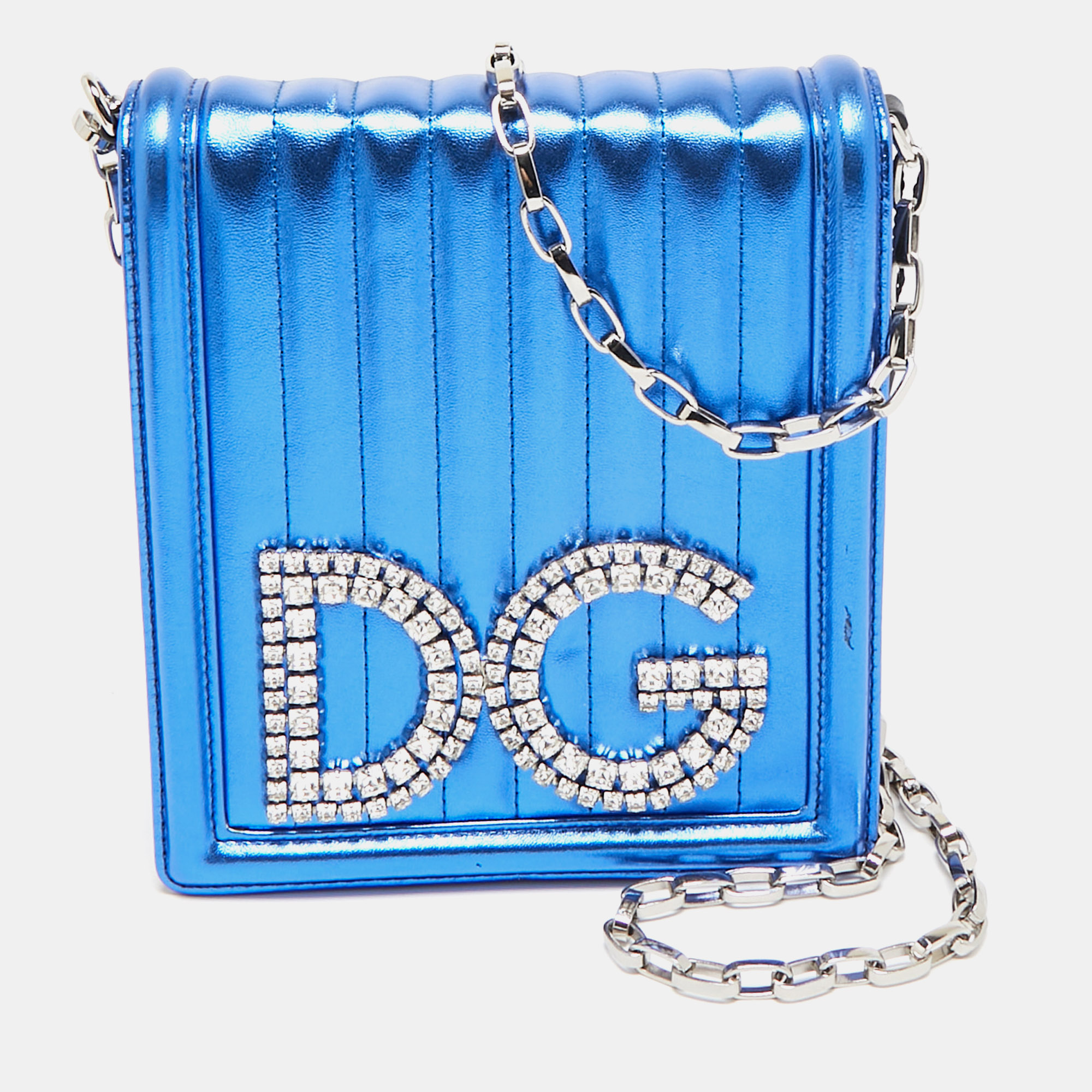 

Dolce & Gabbana Blue Quilted Leather DG Girls Shoulder Bag