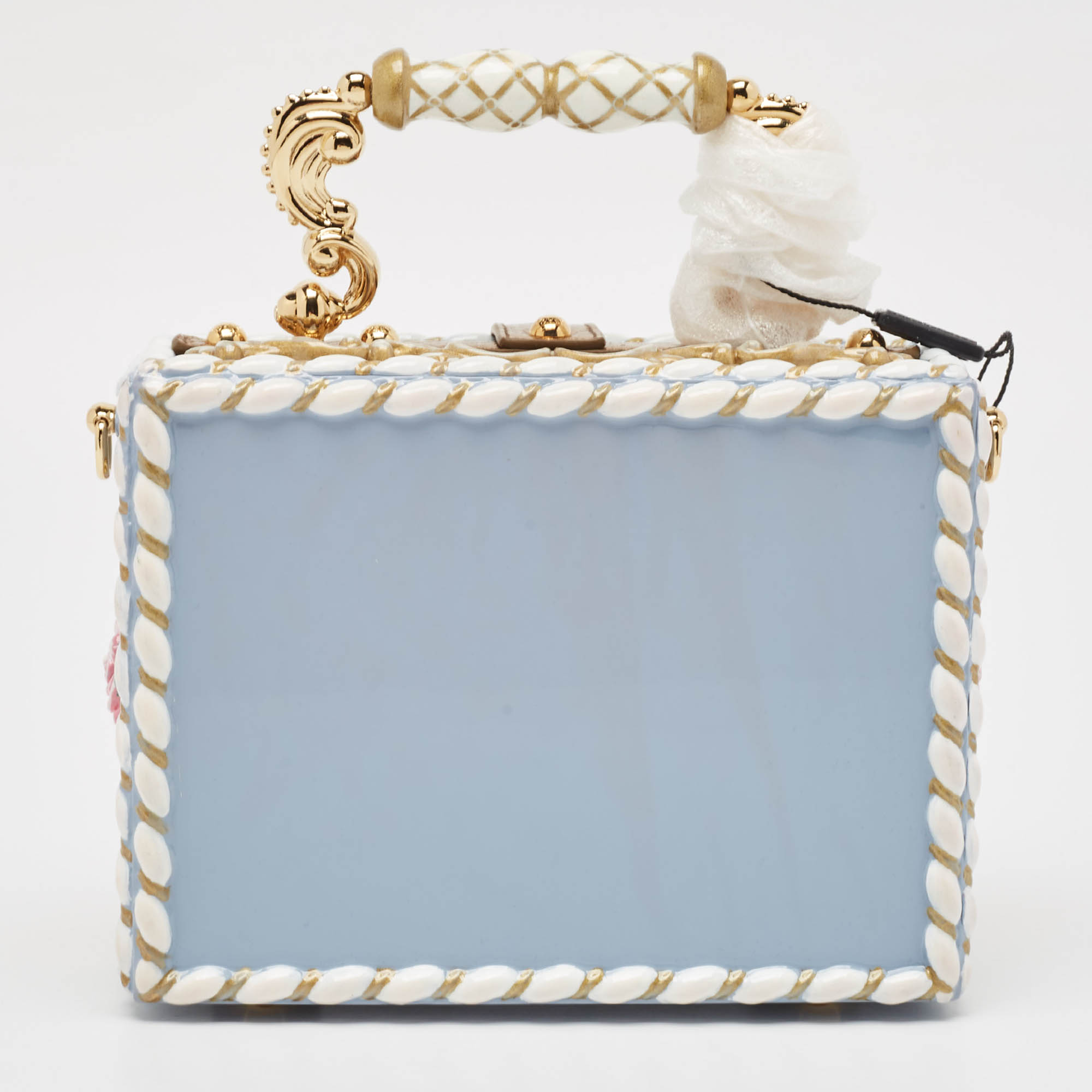 Dolce & Gabbana Multicolor Leather and Snakeskin Floral Dolce Box Top Handle Bag 
