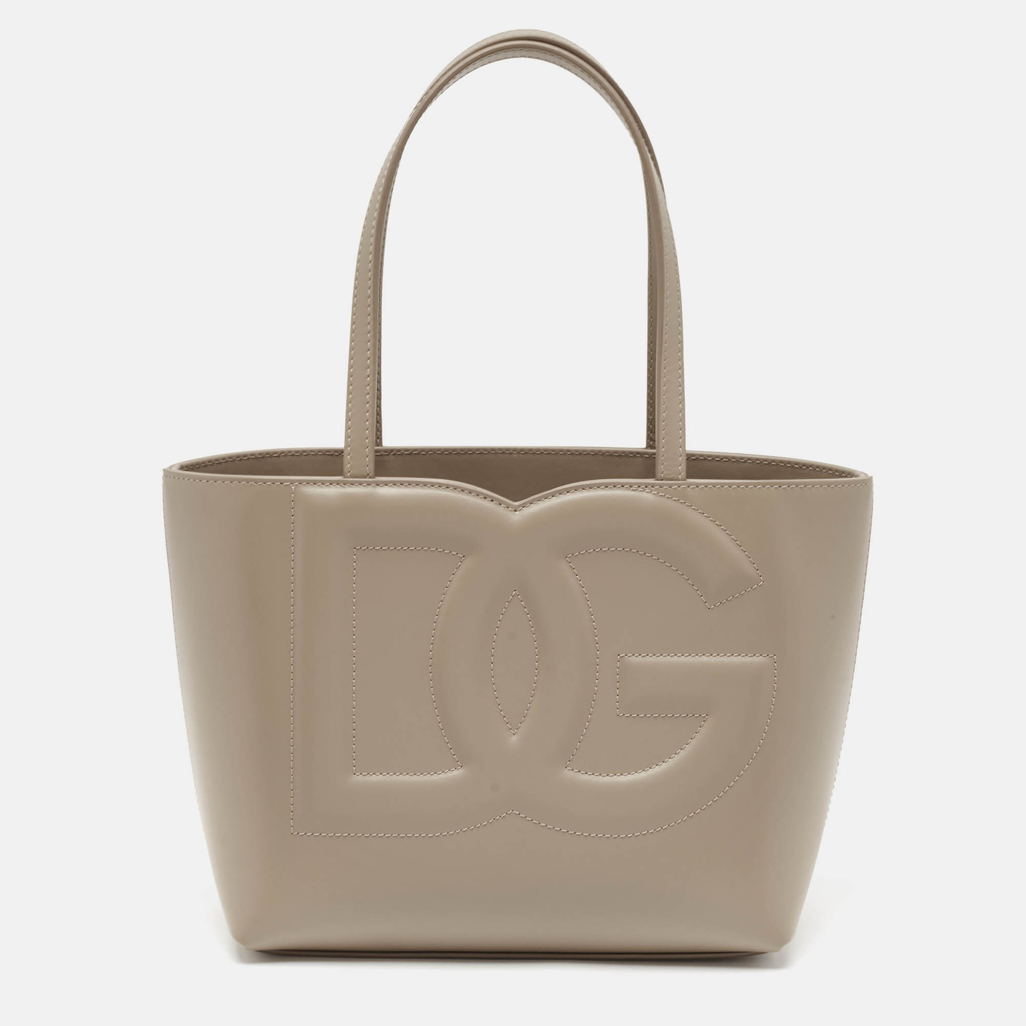 

Dolce & Gabbana Grey Leather Small DG Logo Tote