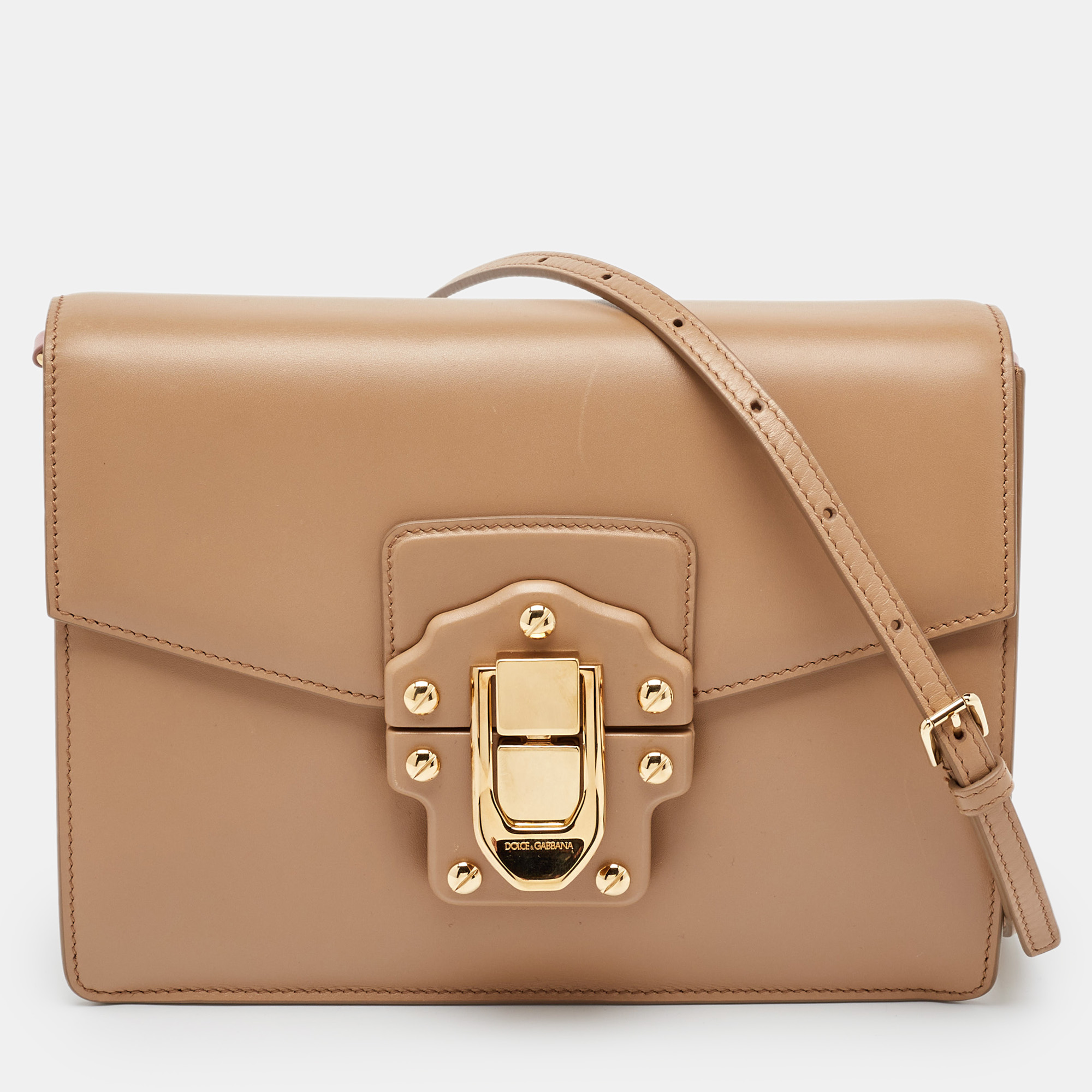 

Dolce & Gabbana Beige Leather Lucia Shoulder Bag