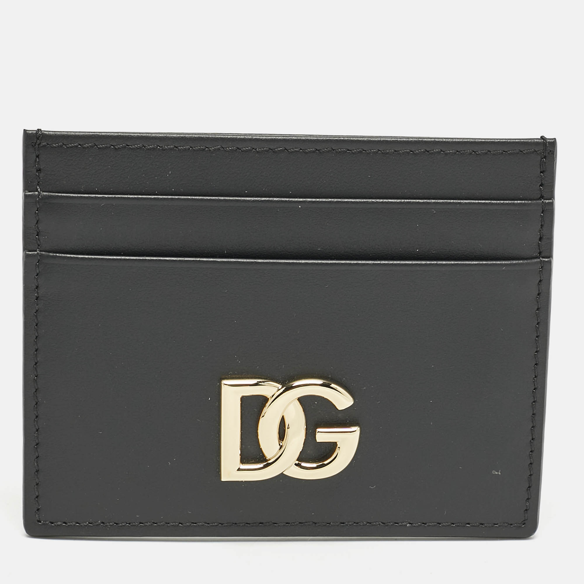

Dolce & Gabbana Black Leather DG Logo Card Holder