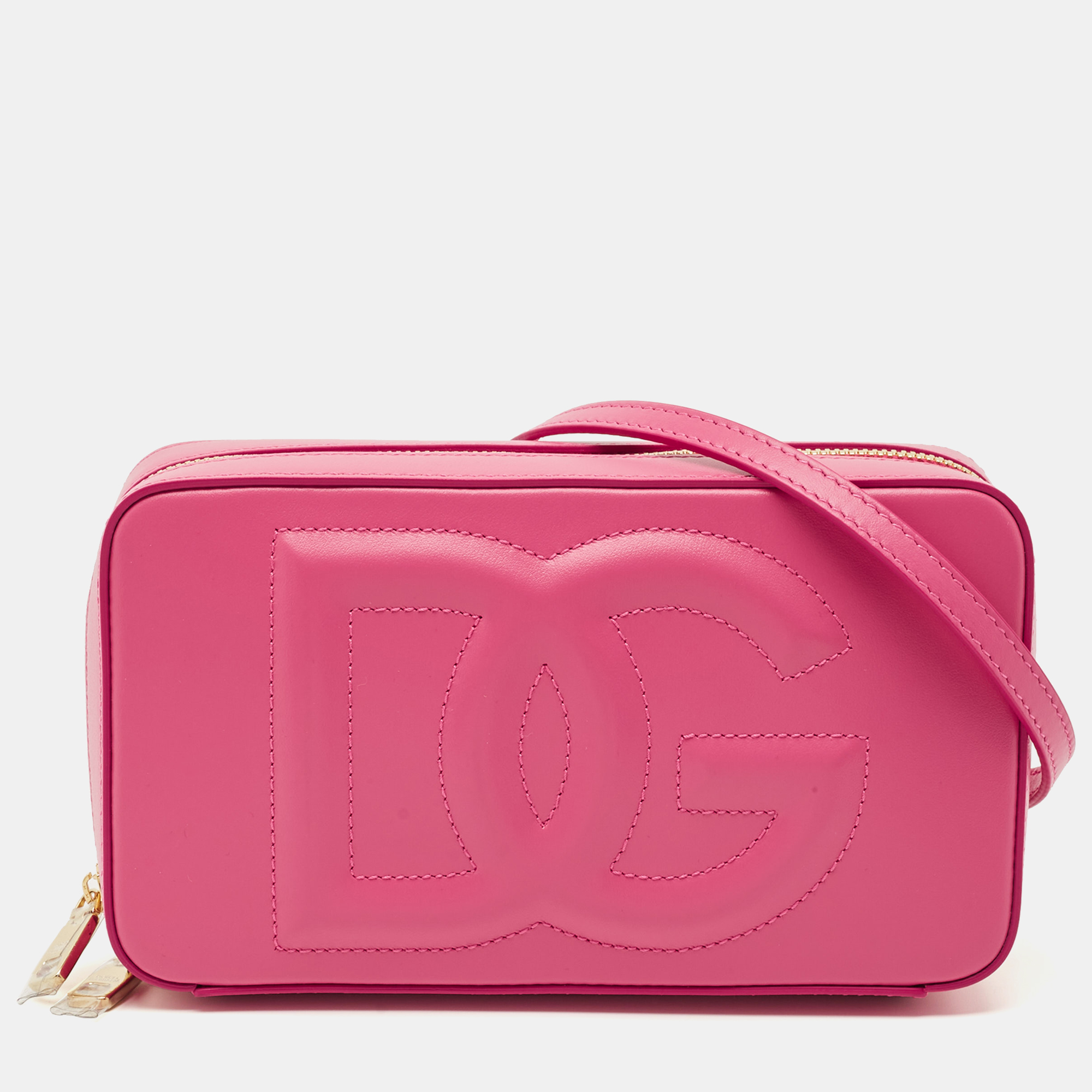 

Dolce & Gabbana Pink Leather DG Logo Camera Crossbody Bag