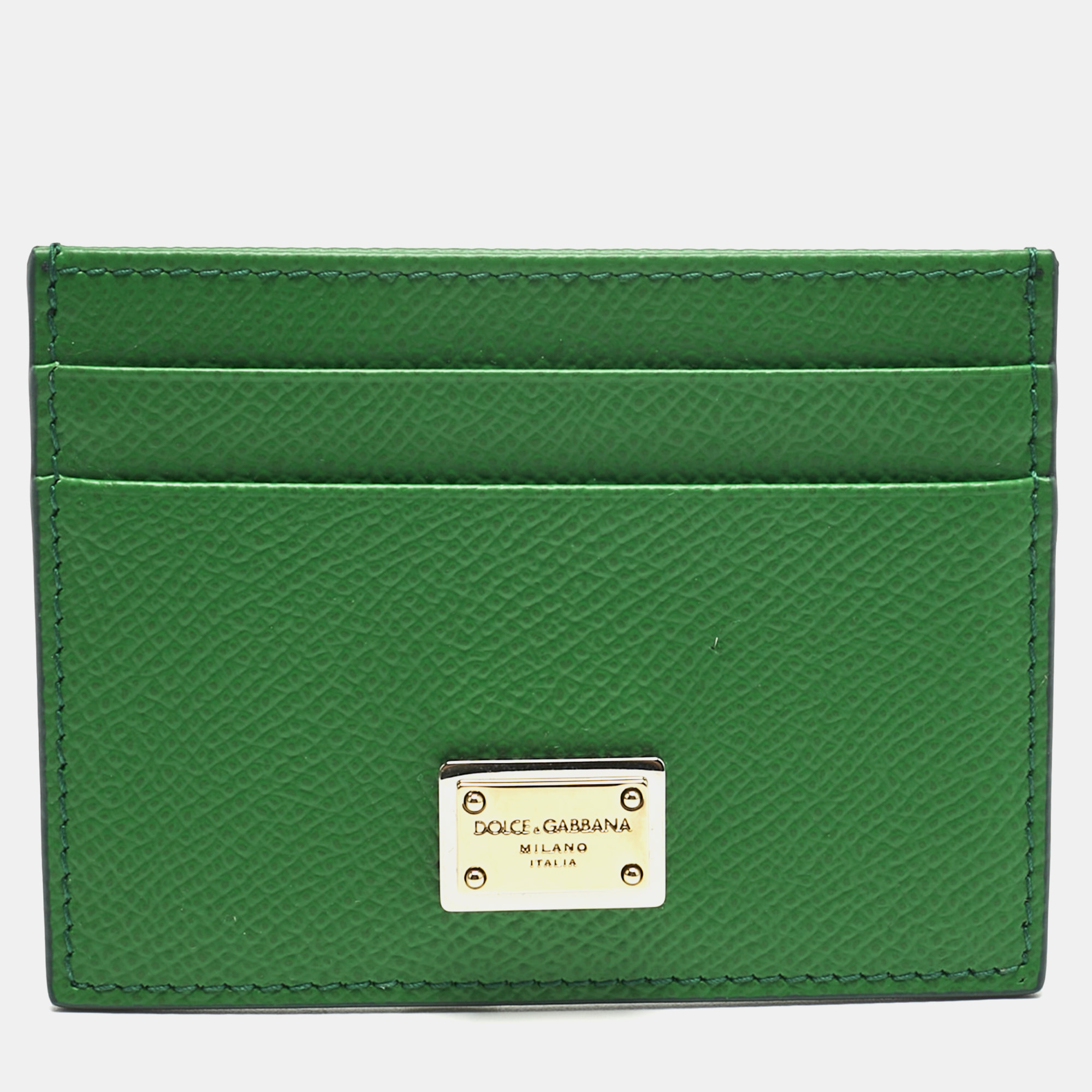 

Dolce & Gabbana Green Leather Logo Card Holder