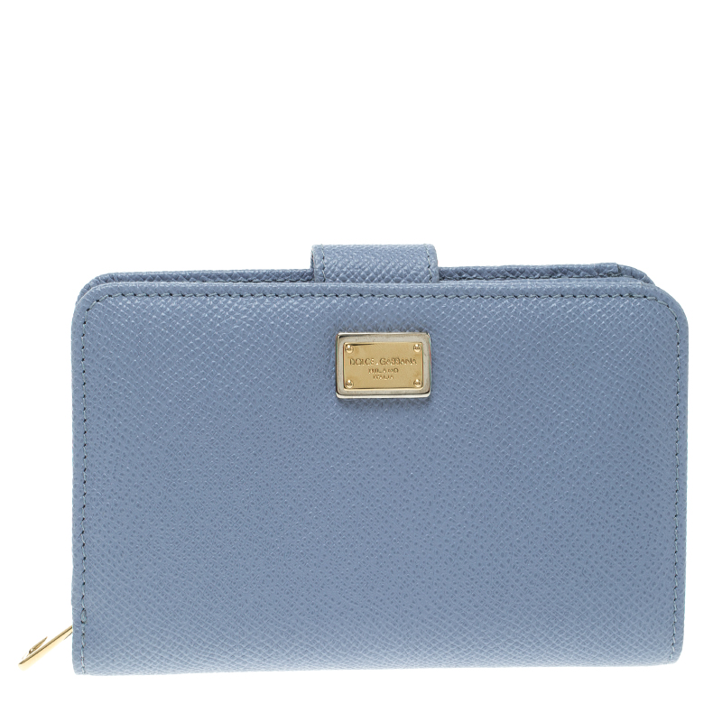 Dolce and Gabbana Blue Leather Dauphine 10 CC Zip Coin Purse Dolce ...