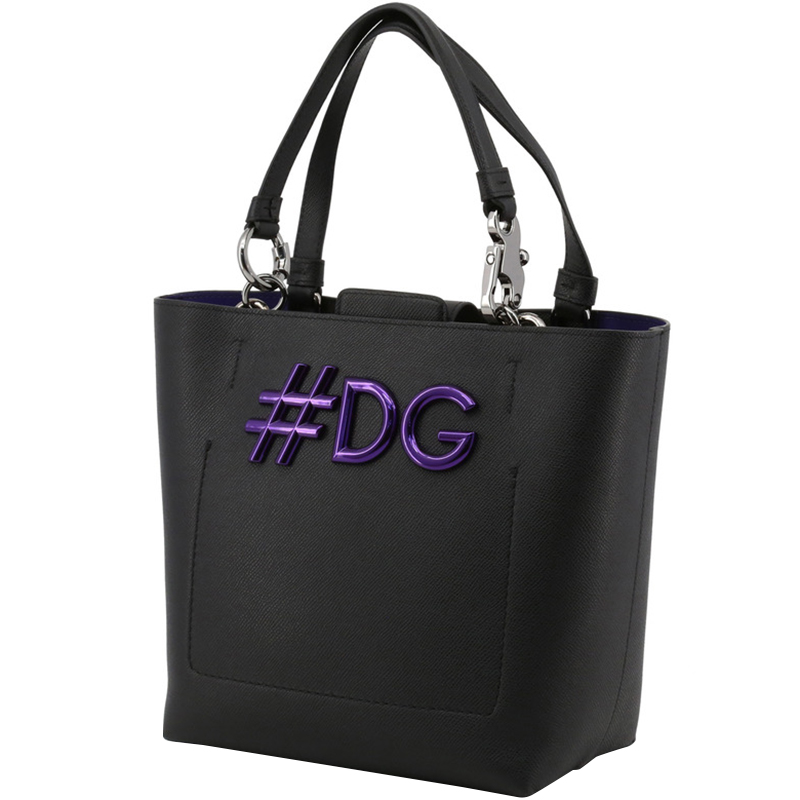 

Dolce and Gabbana Black Leather DG Girls Tote