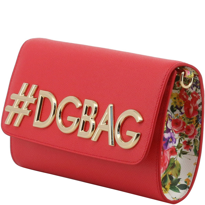 

Dolce and Gabbana Red Leather DG Girls WOC Clutch Bag