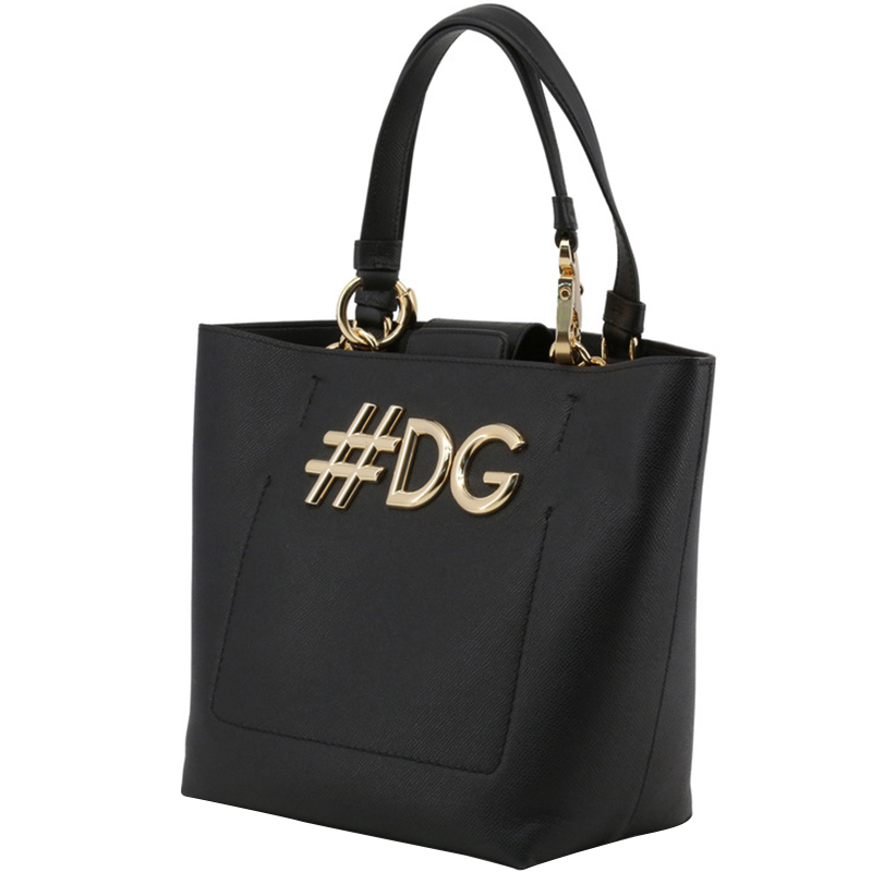 

Dolce and Gabbana Black Leather DG Girls Tote